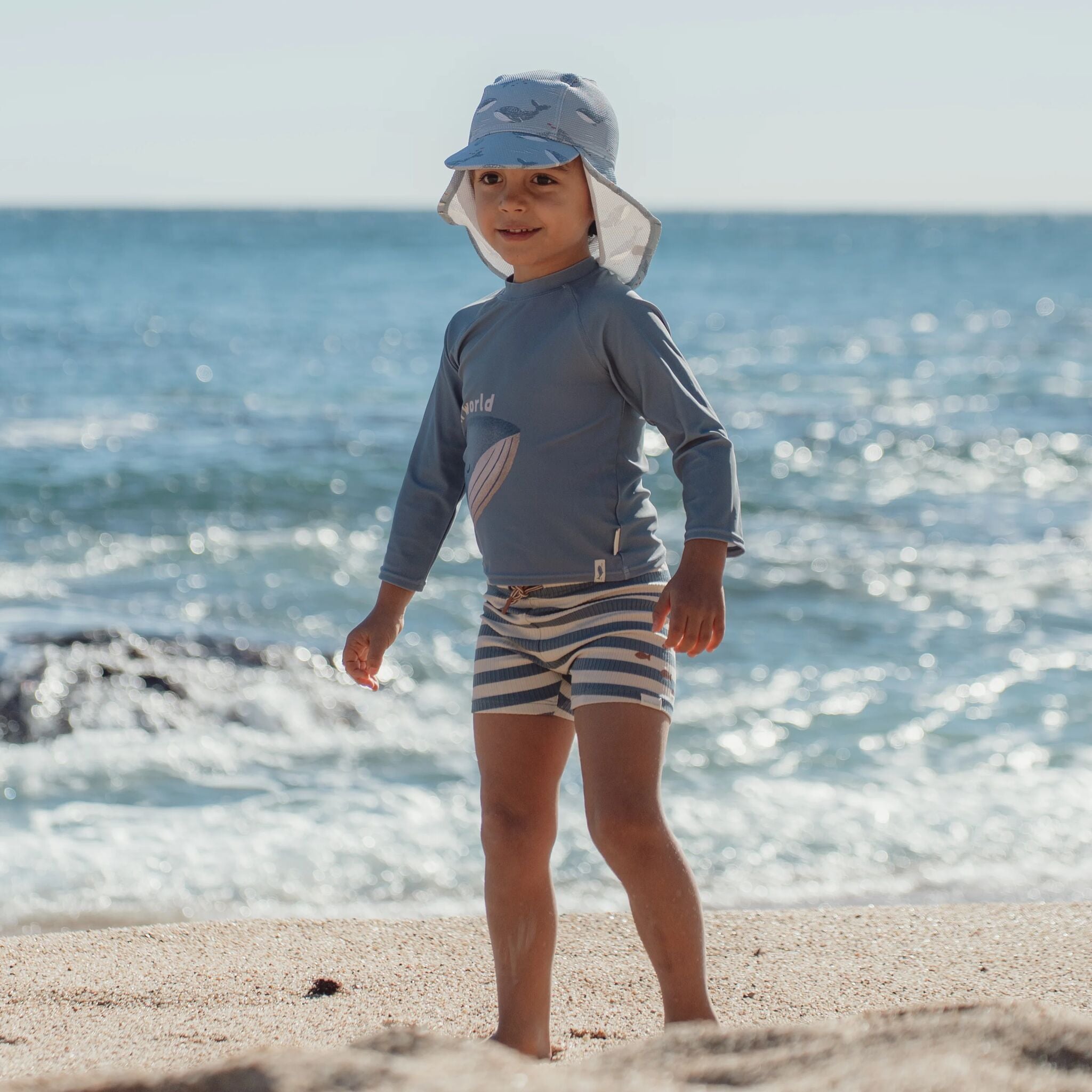 Swim Shorts - Blue - Ocean Blue Stripes 