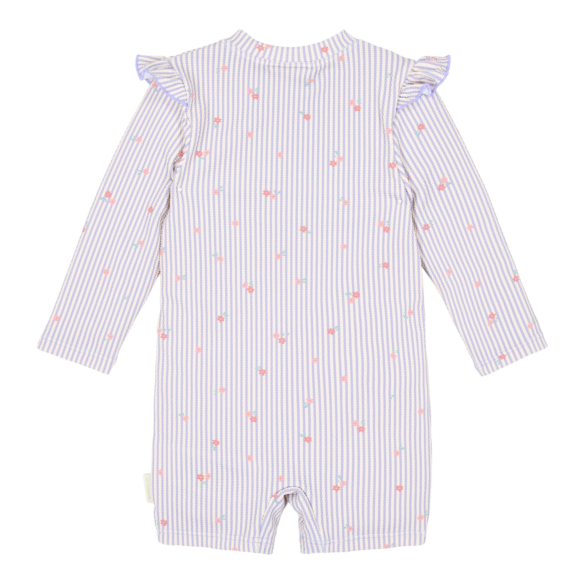 Swimsuit long sleeve - UPF 40 - Purple - Stripes 