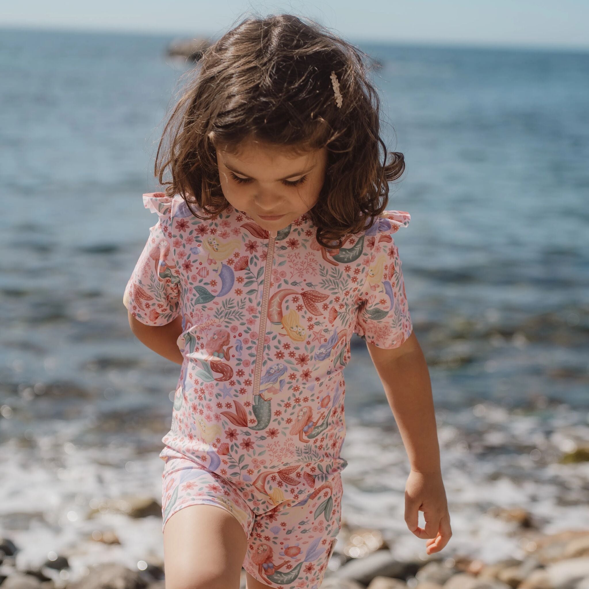 Zwempak korte mouw - Roze - Dreamy Mermaid