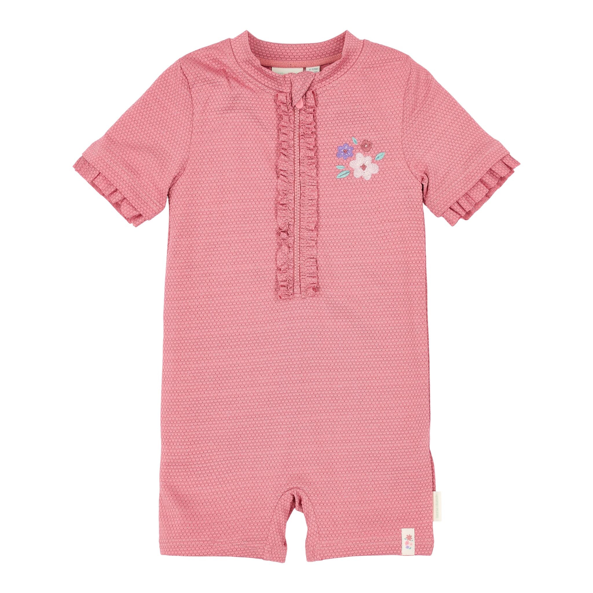 Zwempak korte mouw - Roze