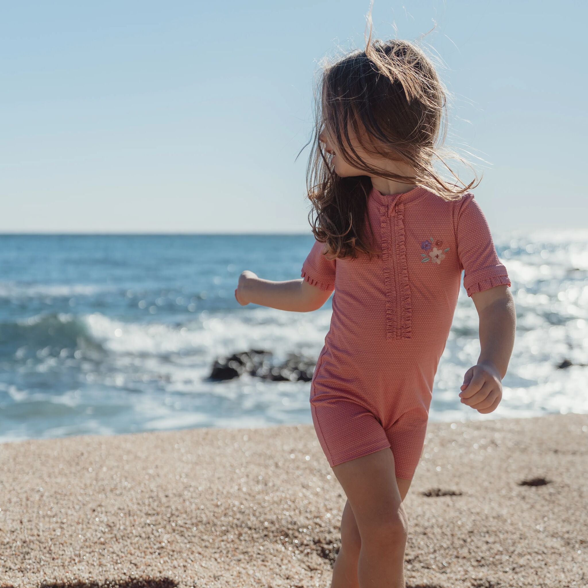 Zwempak korte mouw - Roze