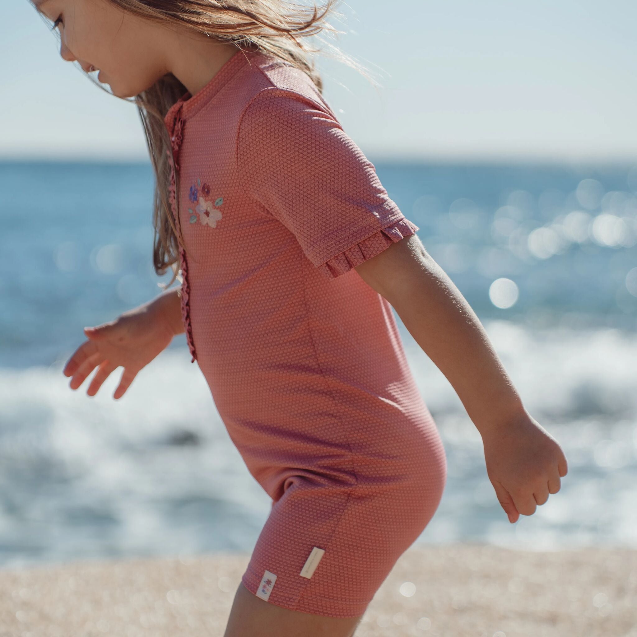 Zwempak korte mouw - Roze