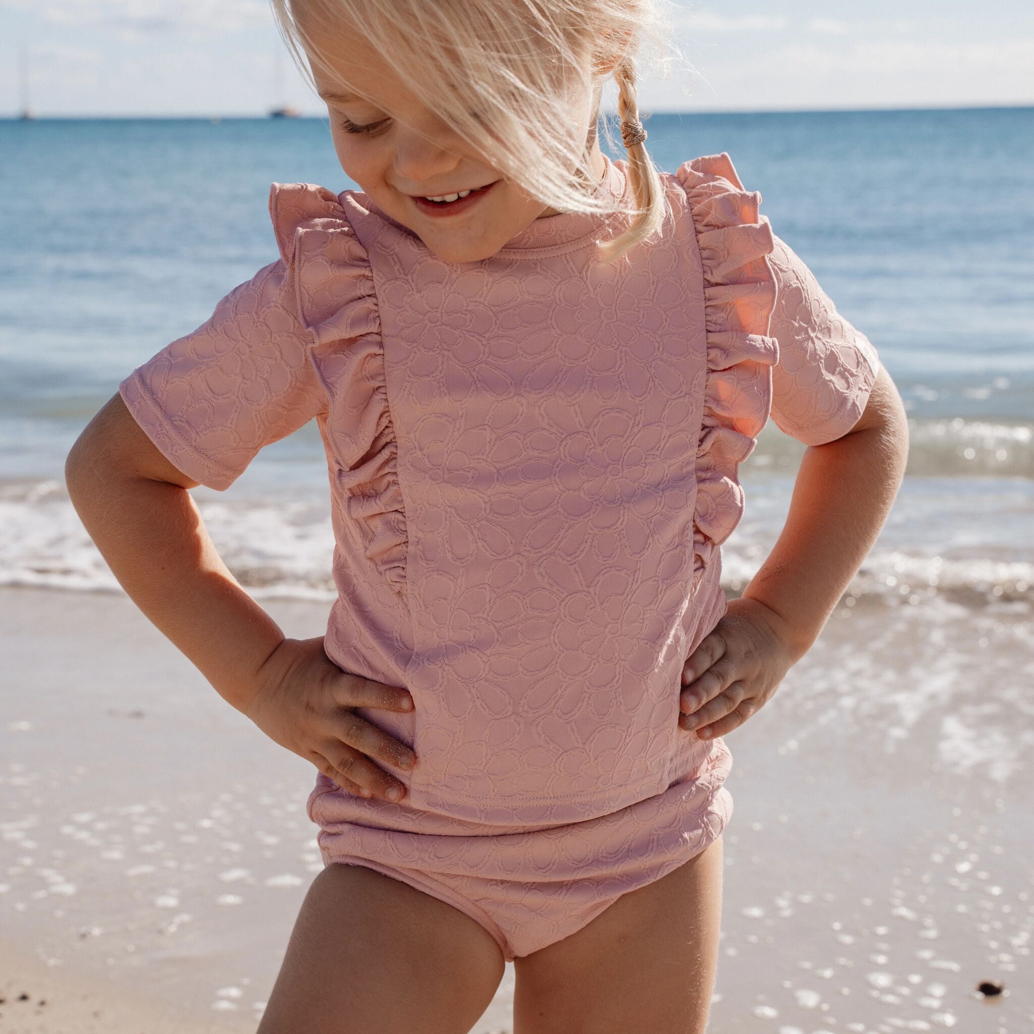 Zwemshirt korte mouw - Roze