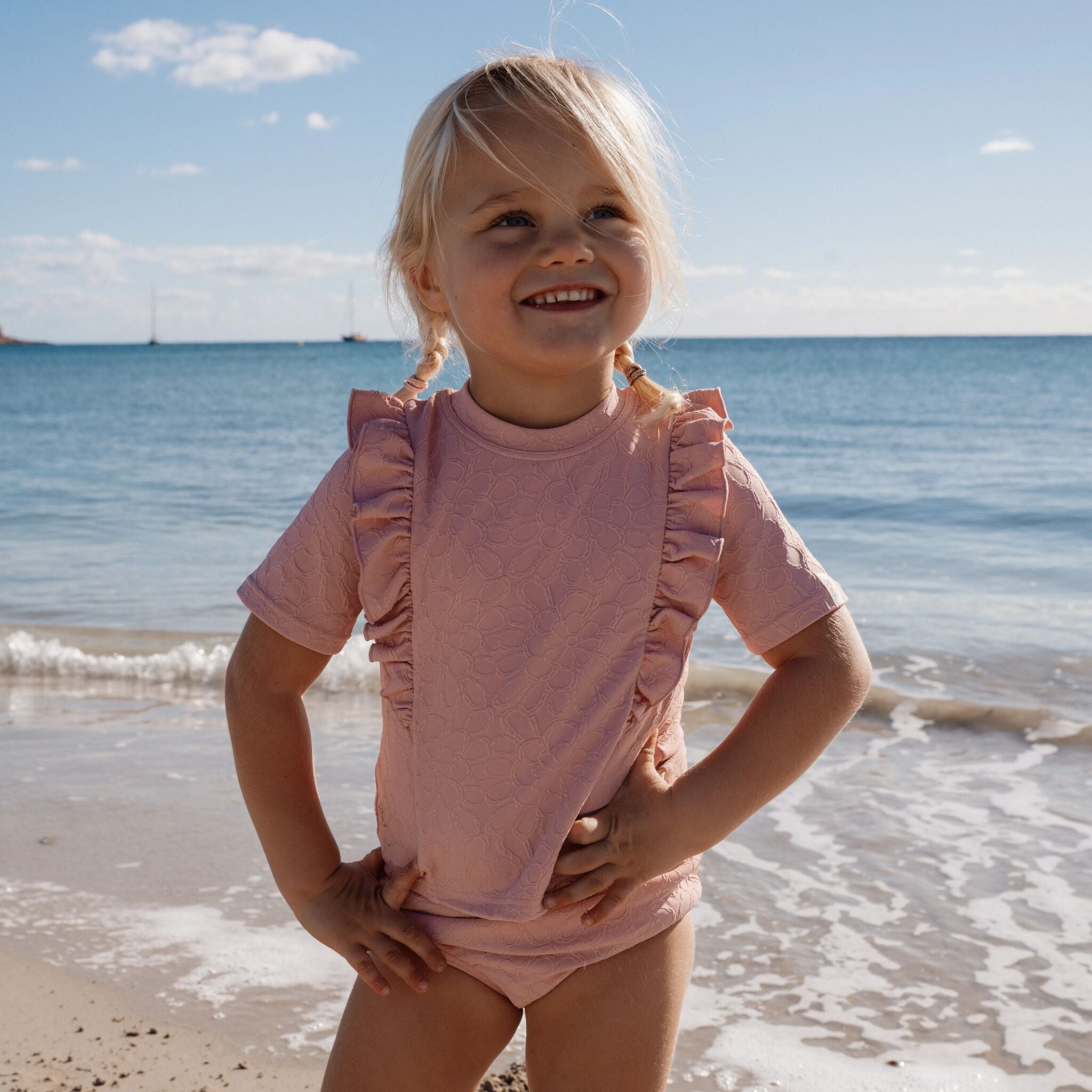 Zwemshirt korte mouw - Roze