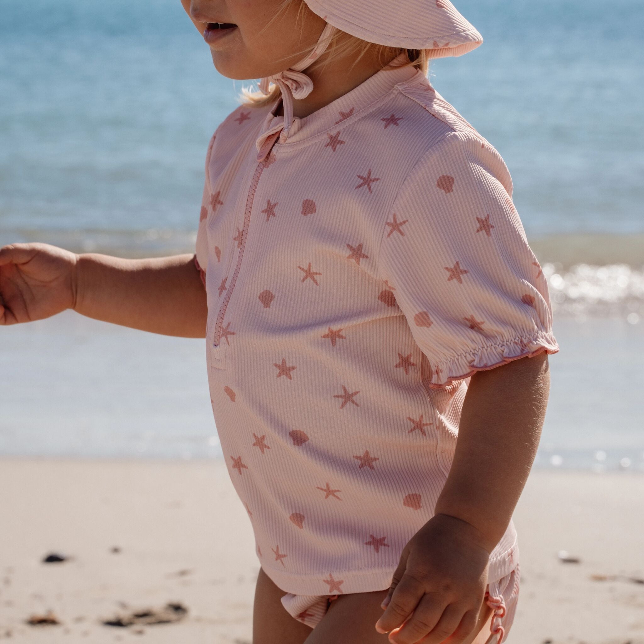 Zwemshirt korte mouw - Roze - Dreamy Seashells