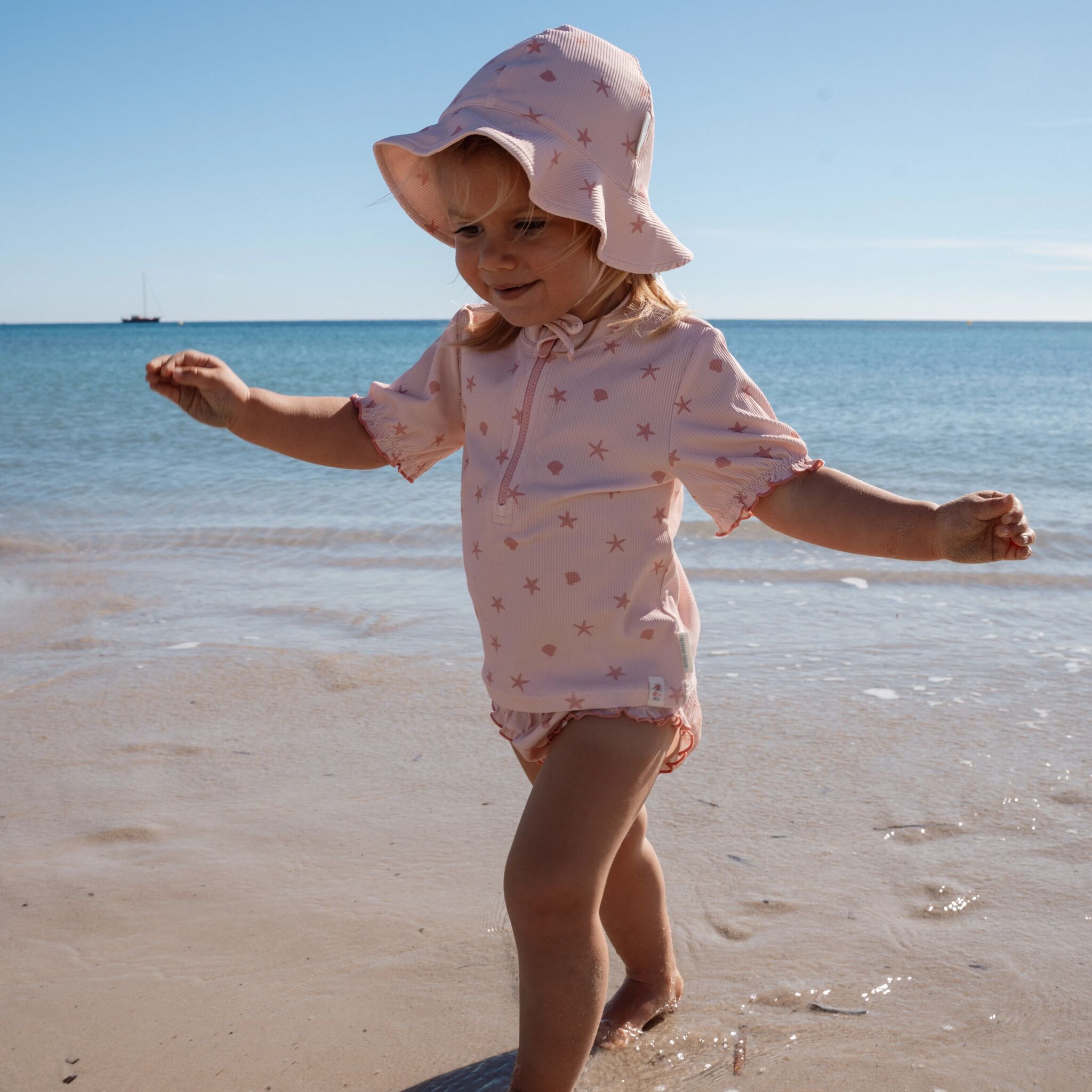 Zwemshirt korte mouw - Roze - Dreamy Seashells