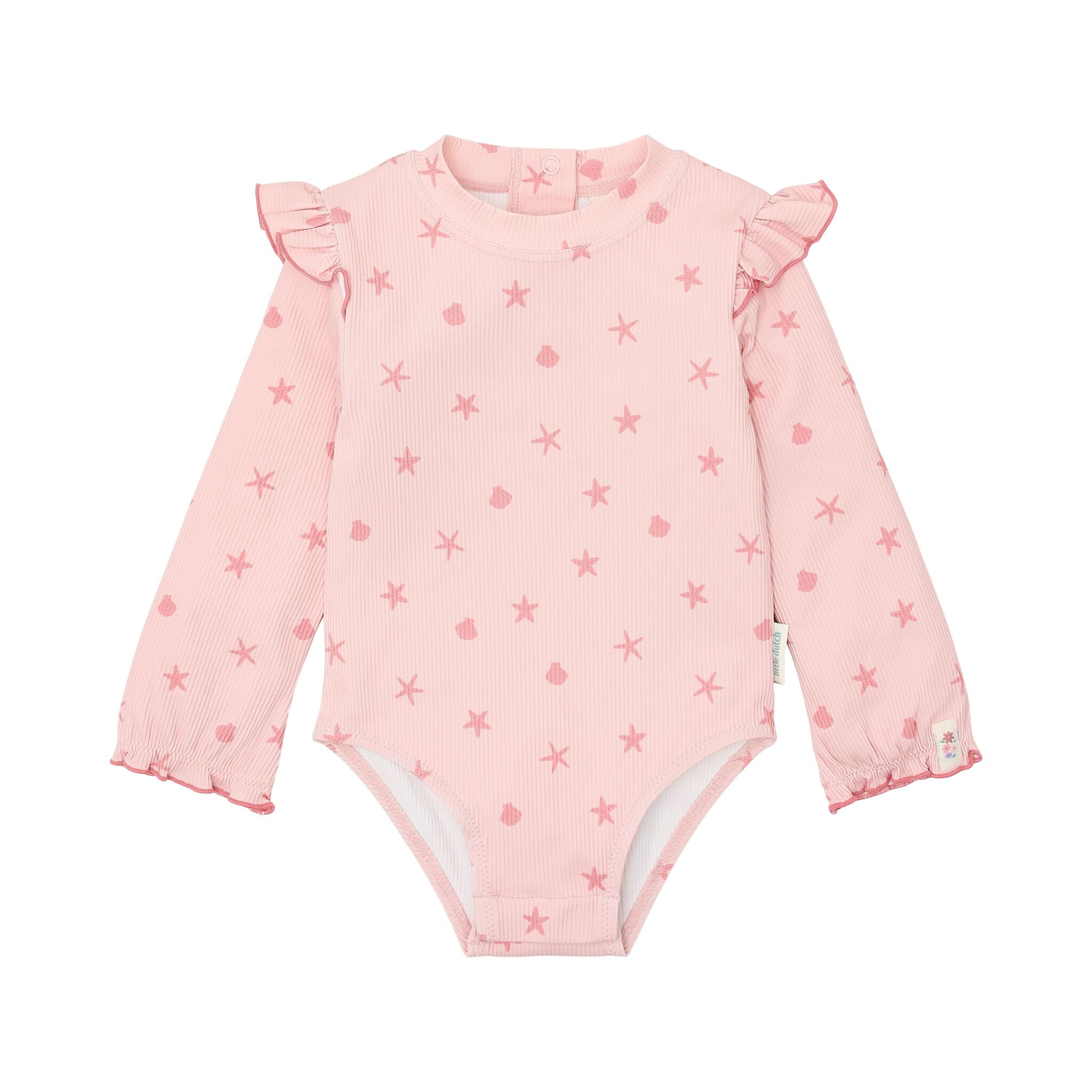 Badpak lange mouw - UPF 40 - Roze - Dreamy Seashells