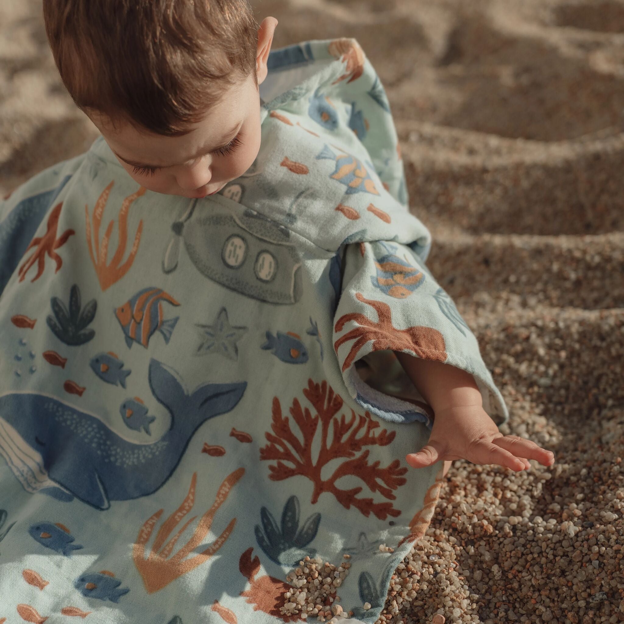 Badeponcho - Grün - Ocean Friends 