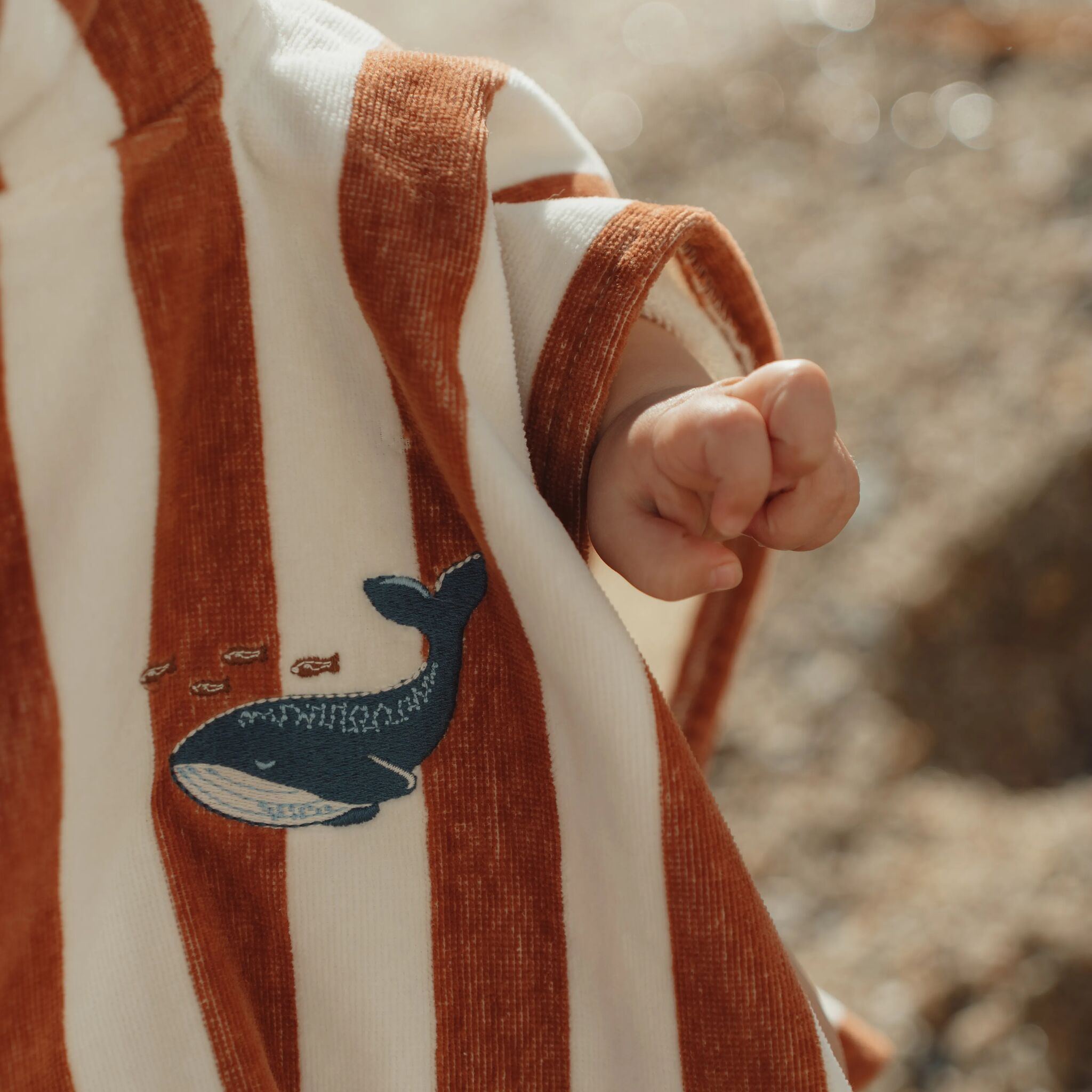 Badeponcho - Braun - Ocean Brown Stripes 