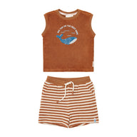 Shirt- und Shorts-Set - Braun 