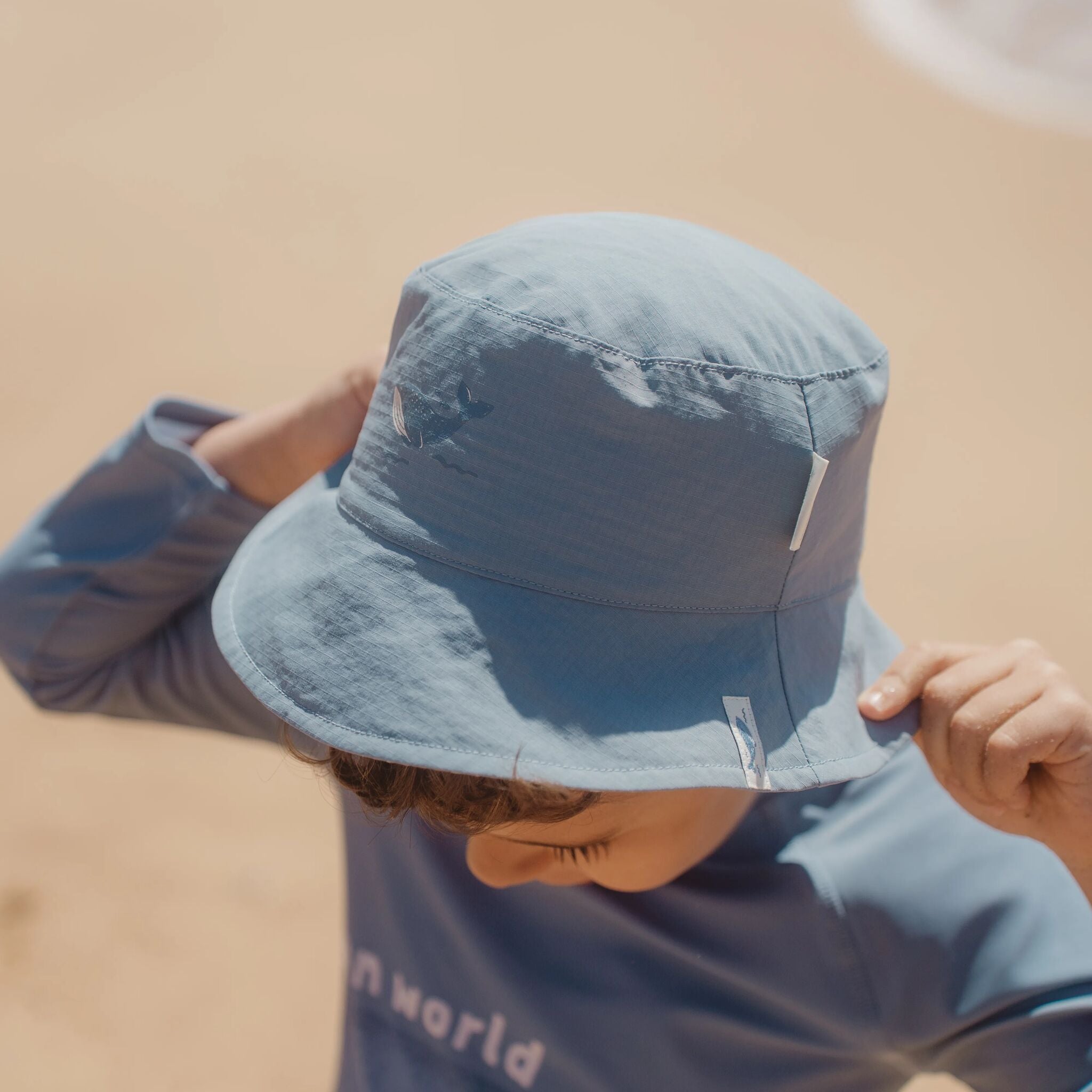 Bucket hat - Blue - Ocean Brown Stripes 