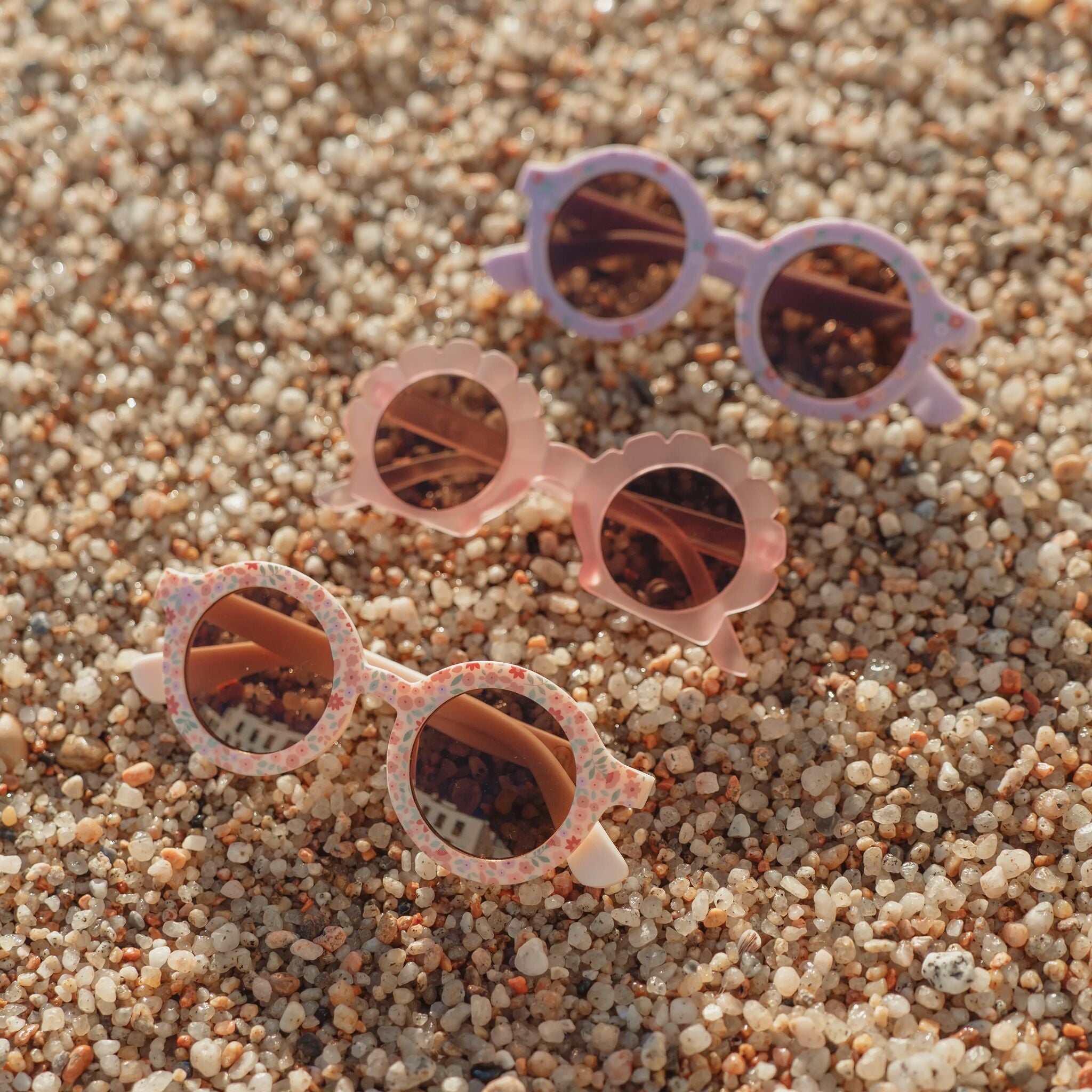 Sonnenbrille - Rosa - Blumenmuster 