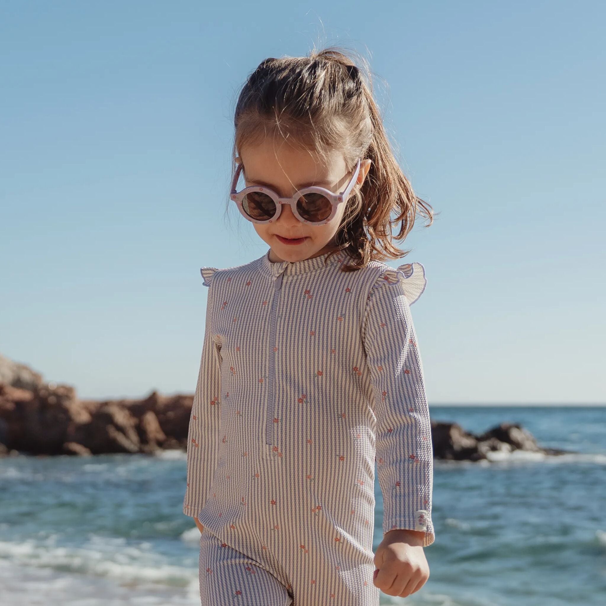 2 Pièces Lunettes De Soleil Enfants - Protection UV Pliable Incassable Pour Plage Et École
