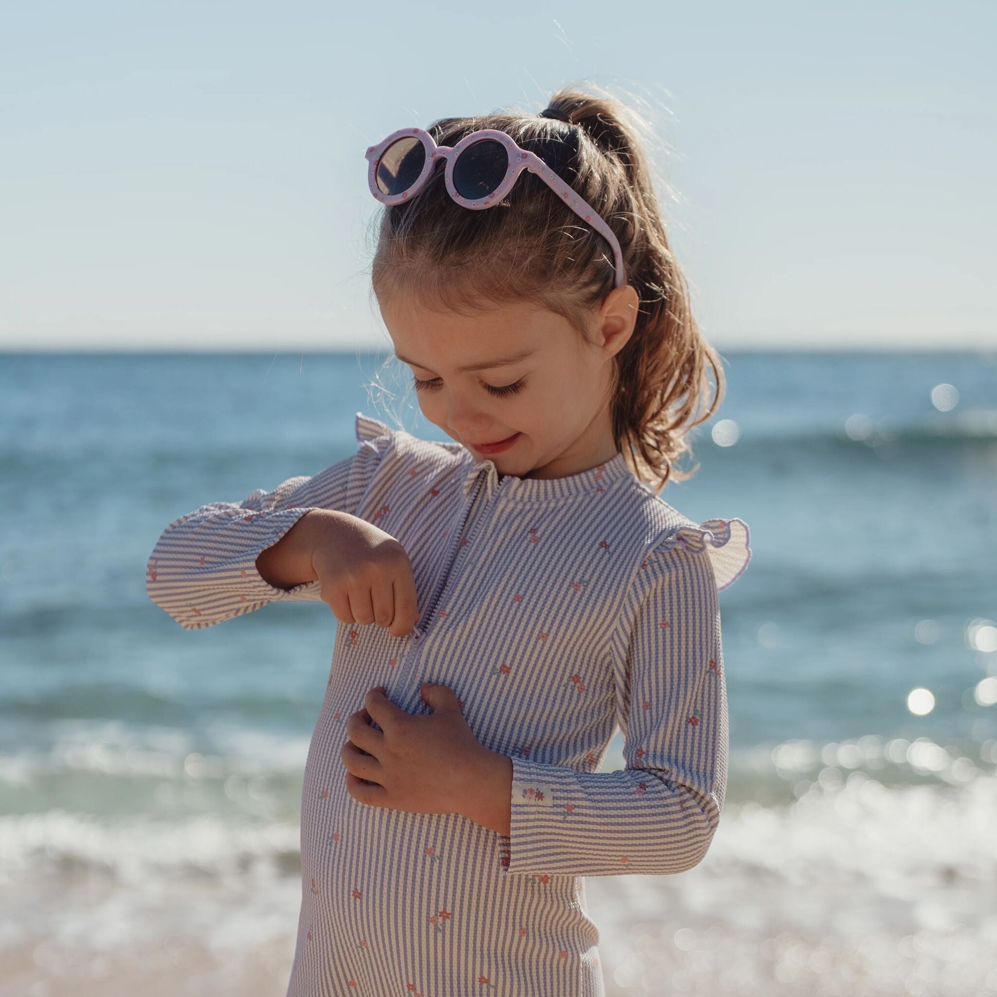 Lunettes de soleil - Violet - Rayures 