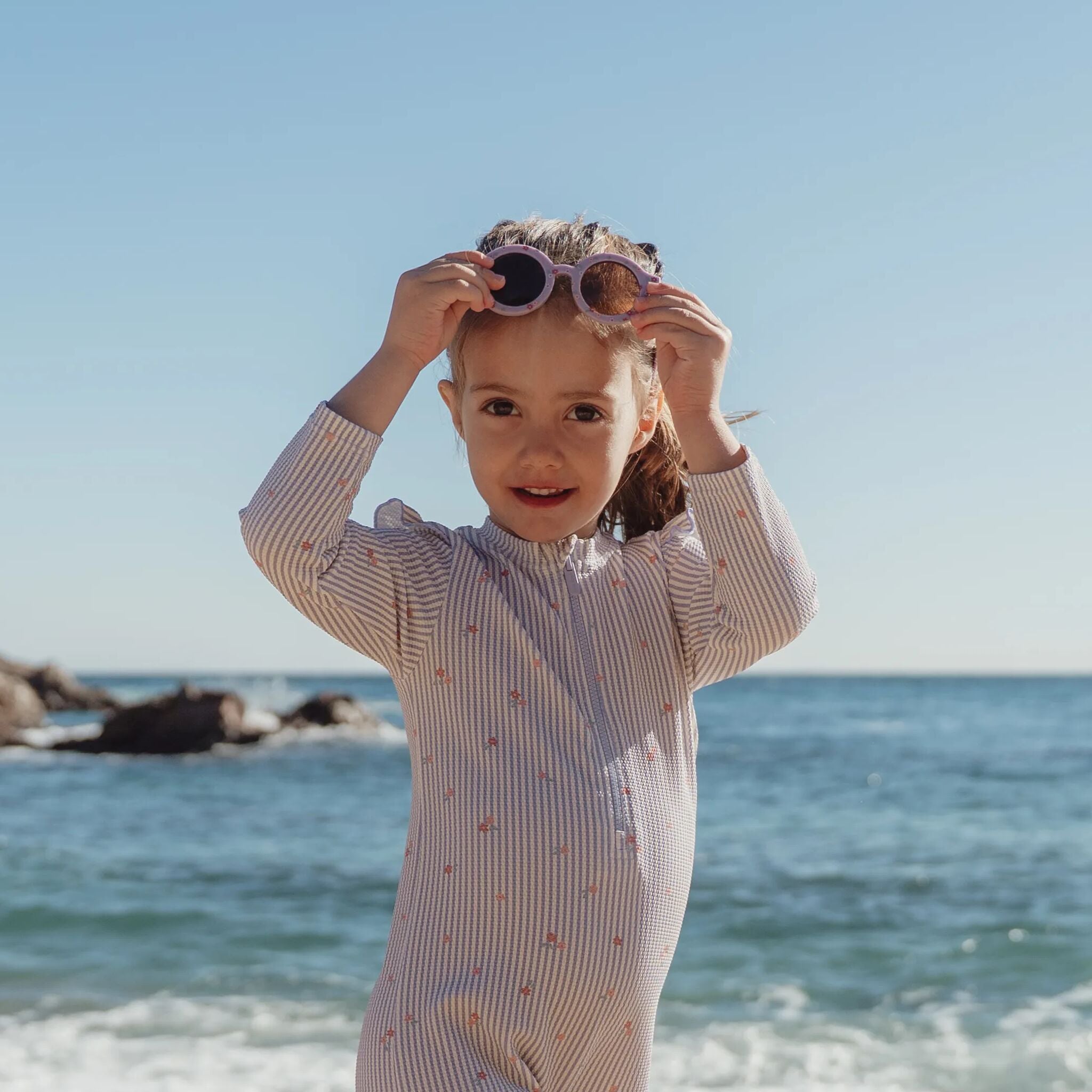 Zonnebril - Paars - Streepjes