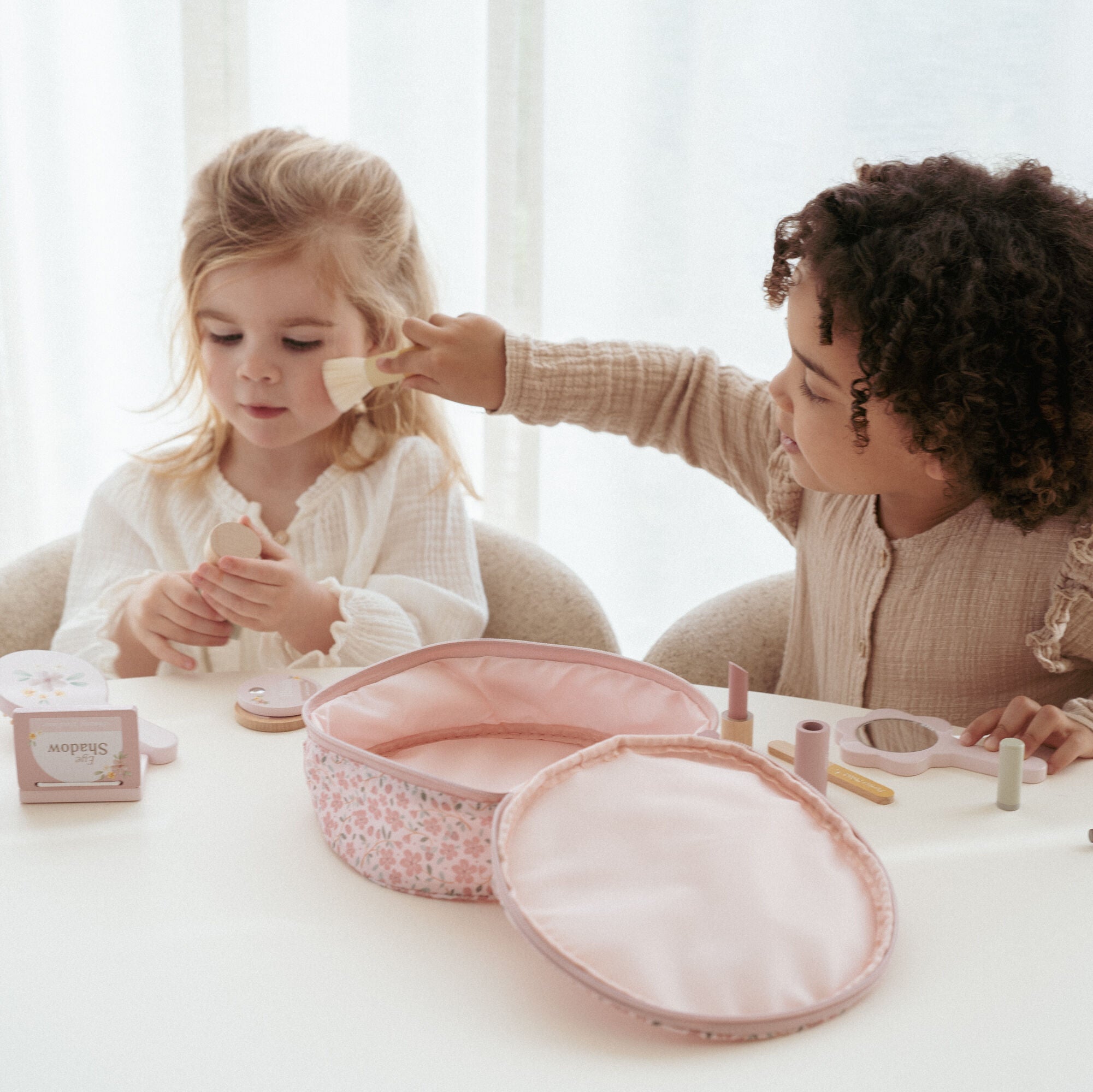 Houten make-up set - Roze