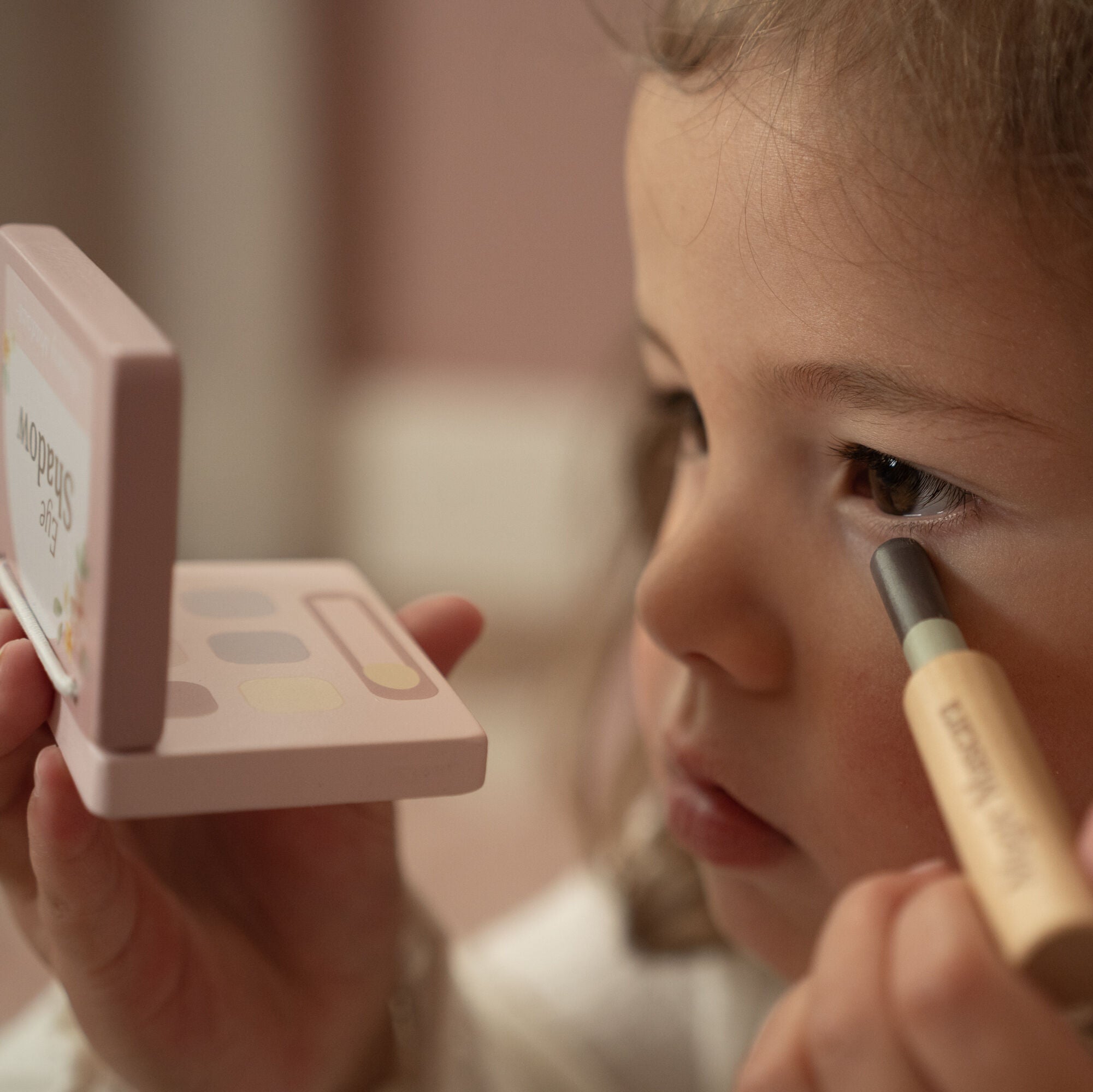 Houten make-up set - Roze