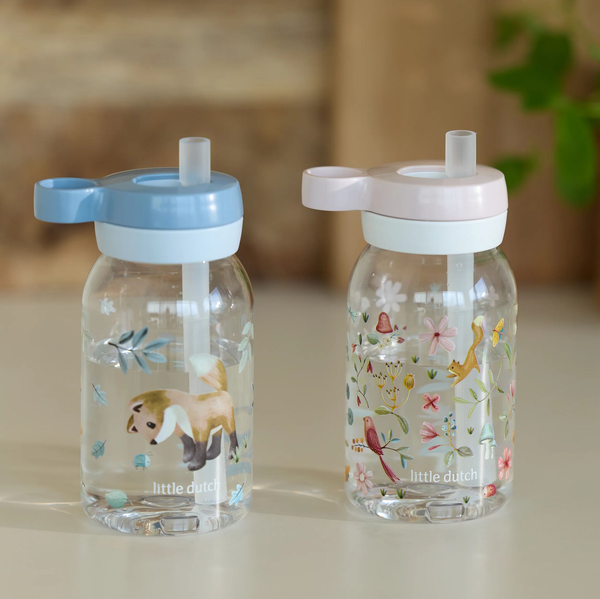 Trinkflasche mit Strohhalm Forest Friends – Robust & ideal für Jungen