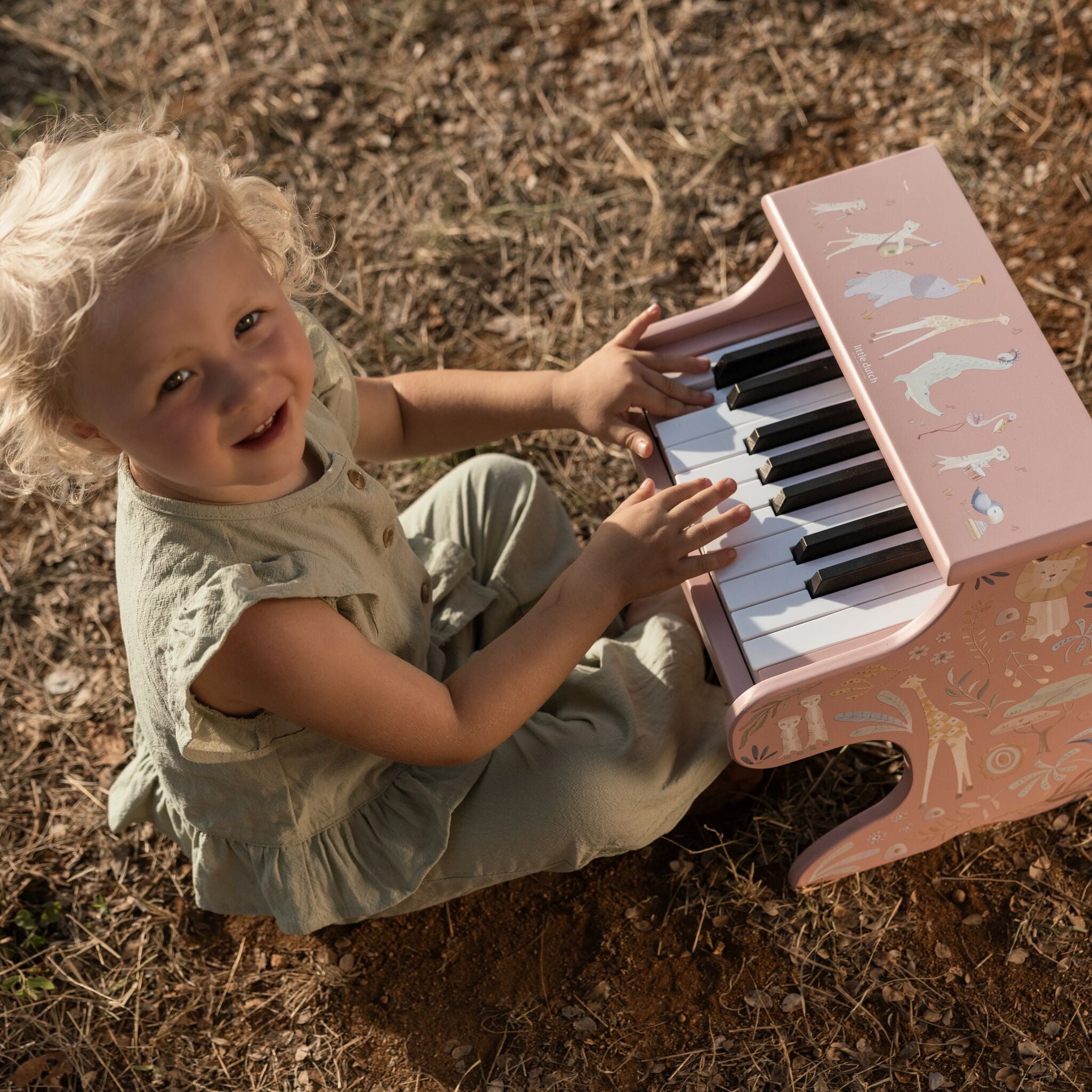 Wooden piano - Pink -  Safari Friends