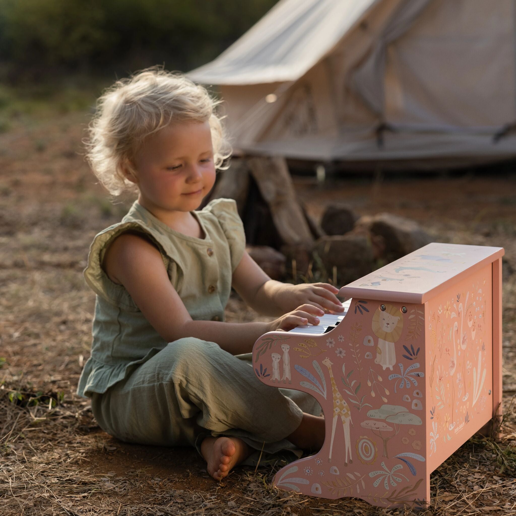 Wooden piano - Pink -  Safari Friends