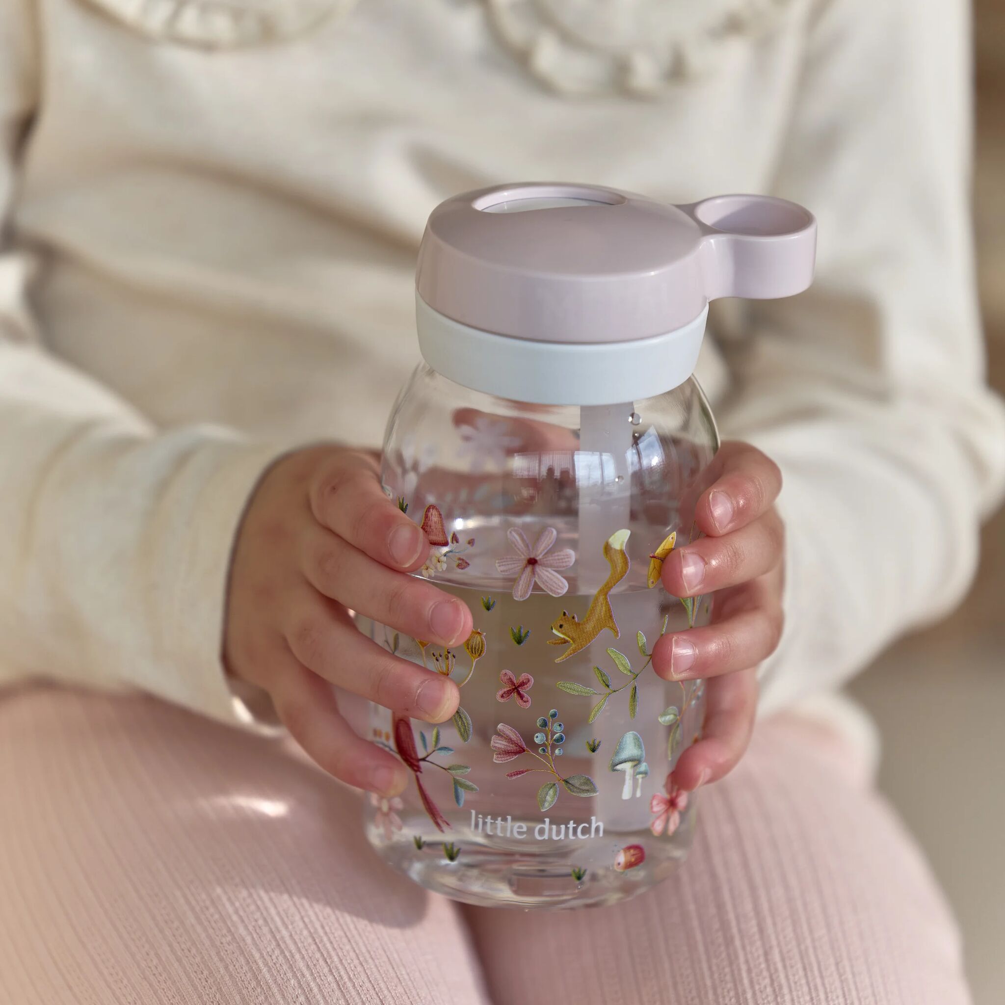 Mepal Drinking Bottle with Straw 450 ml - White 