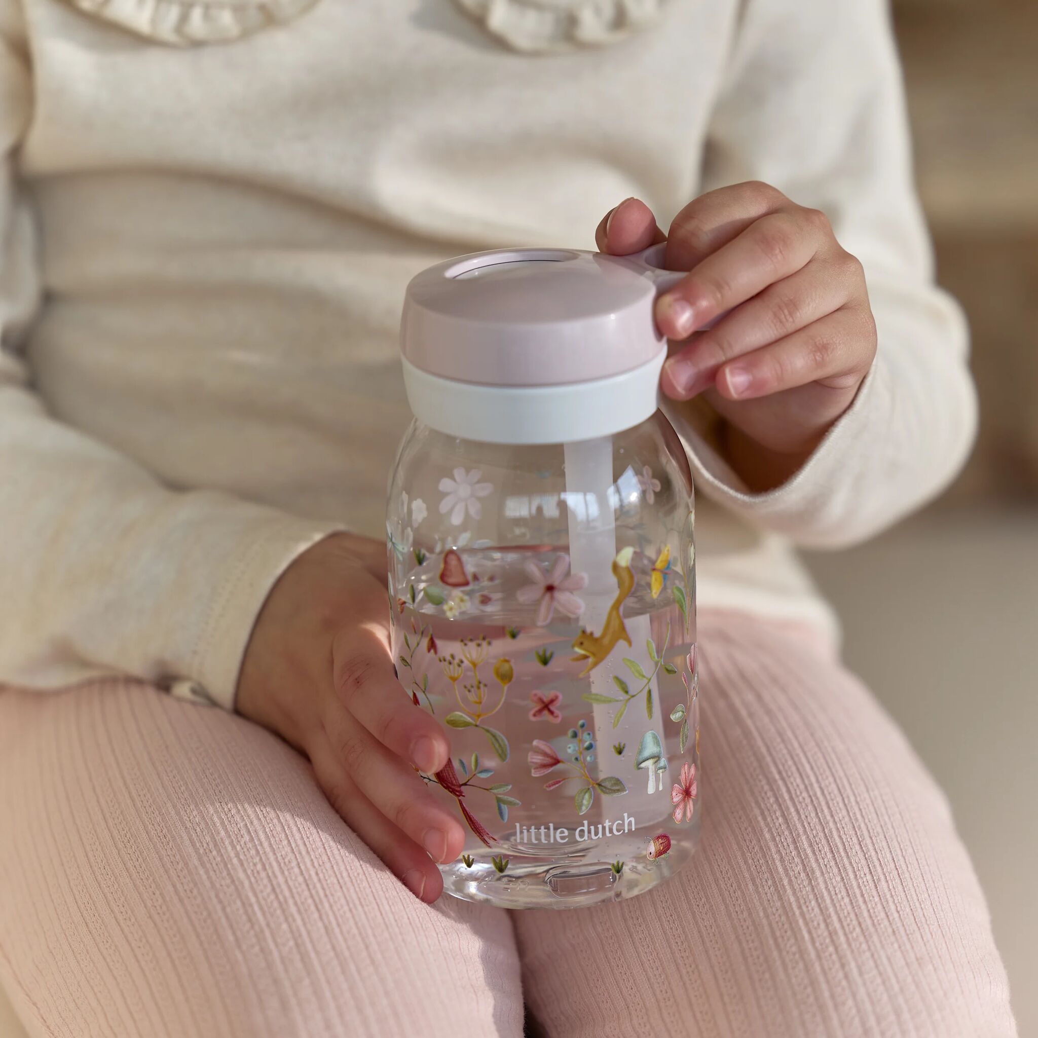 Mepal Drinkfles met rietje 450 ml - Wit