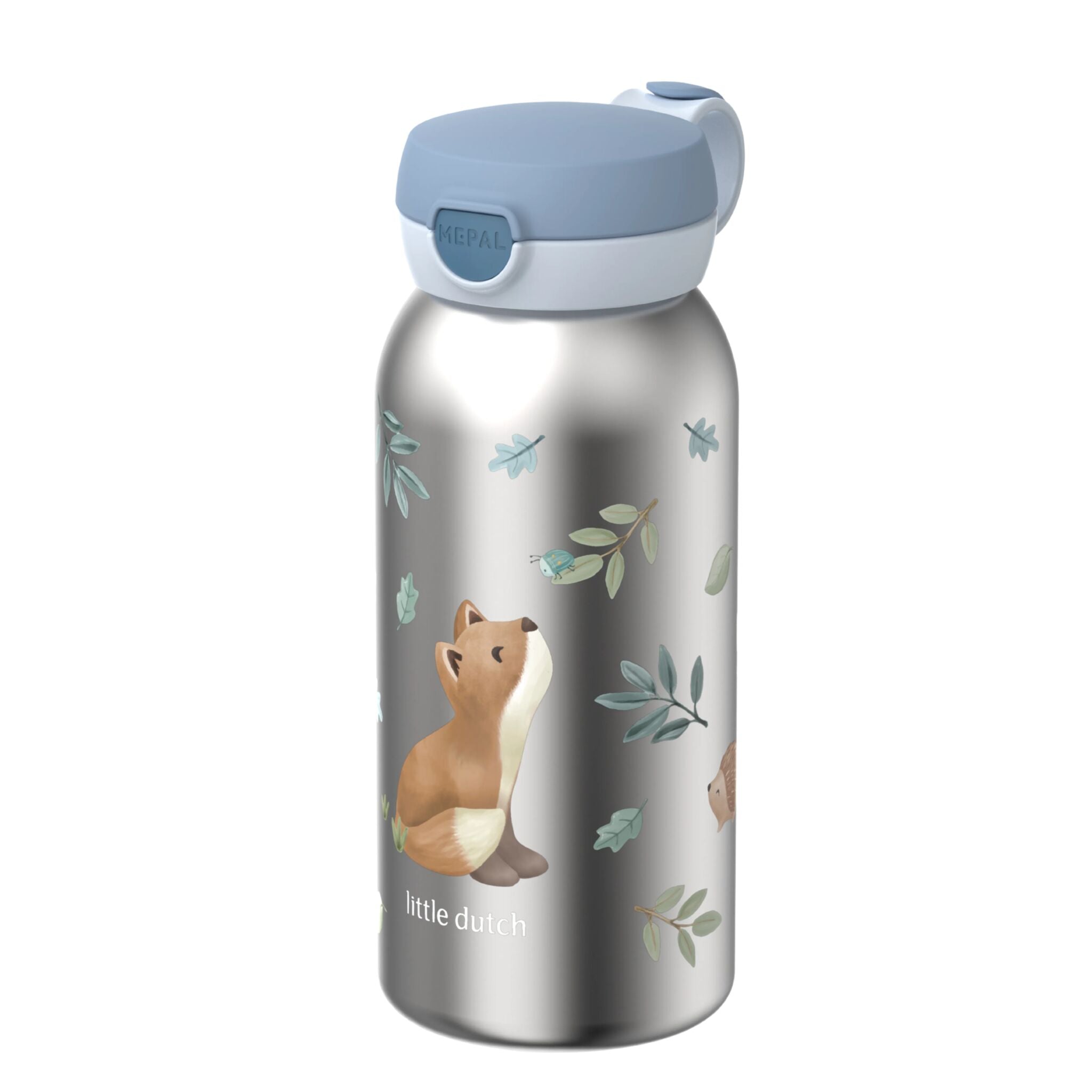 Mepal stainless steel pop-up water bottle 600 ml - White 