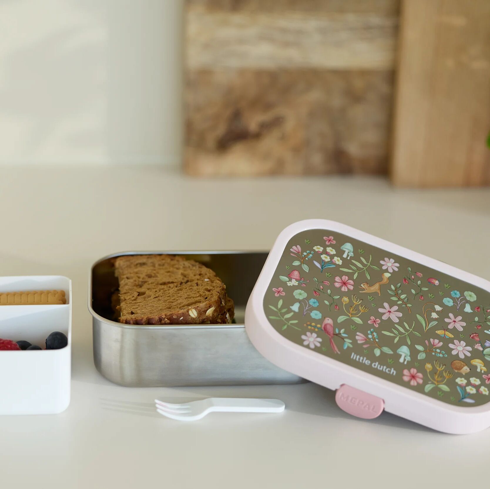 Boîte à lunch Mepal en acier inoxydable avec compartiments - Bleu 