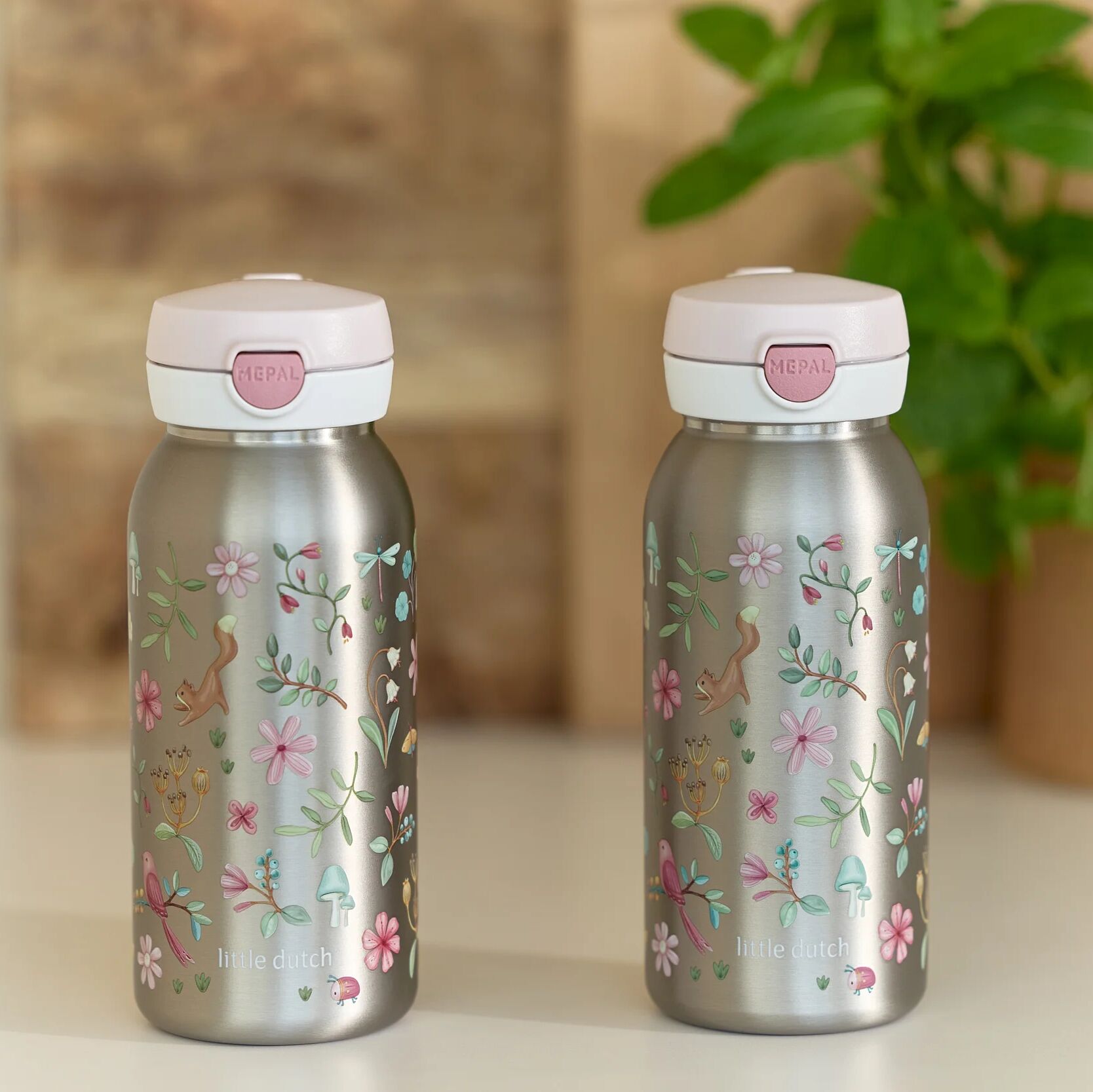 Mépal en acier inoxydable Gourde pop-up 600 ml - Rose