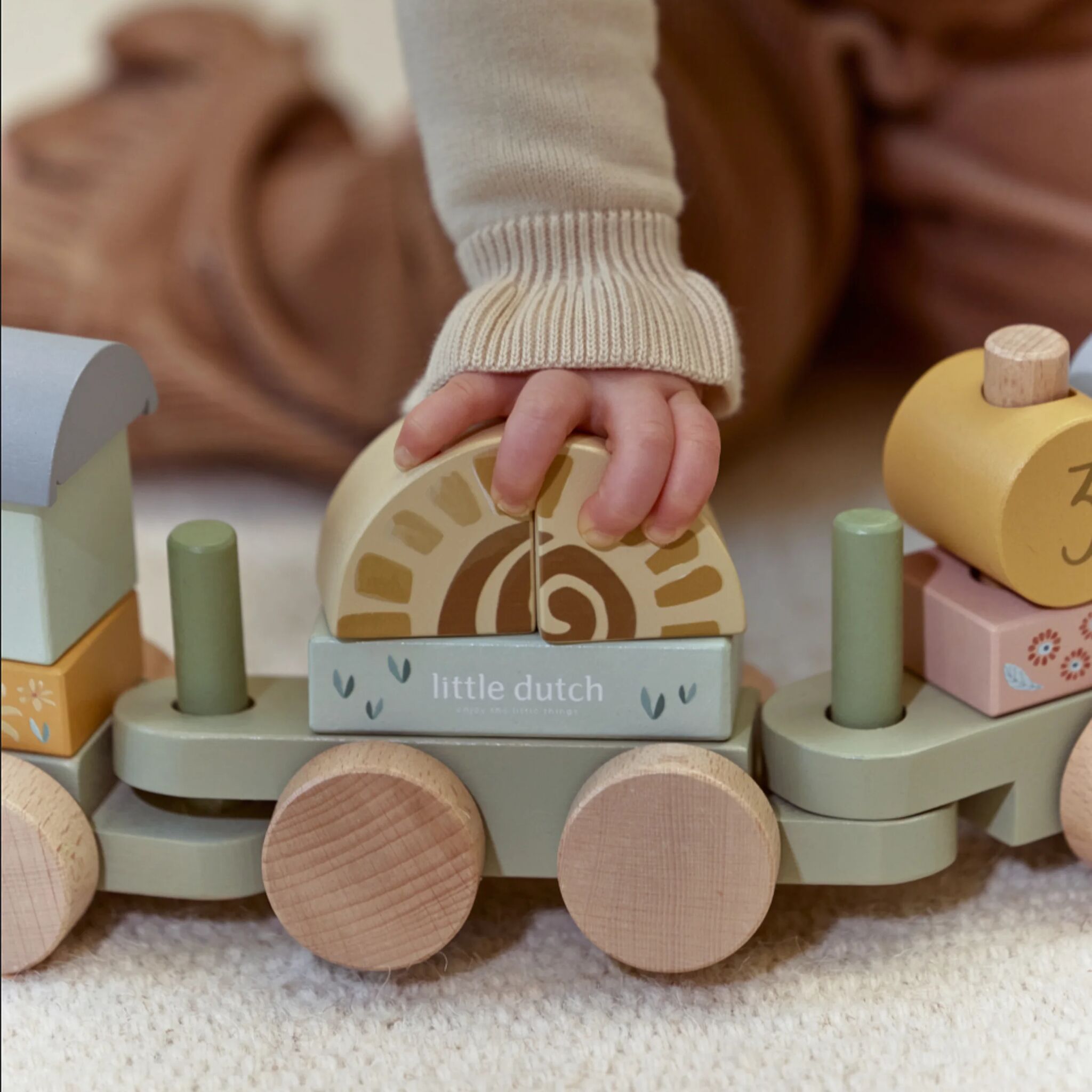 Wooden Block Train - Green