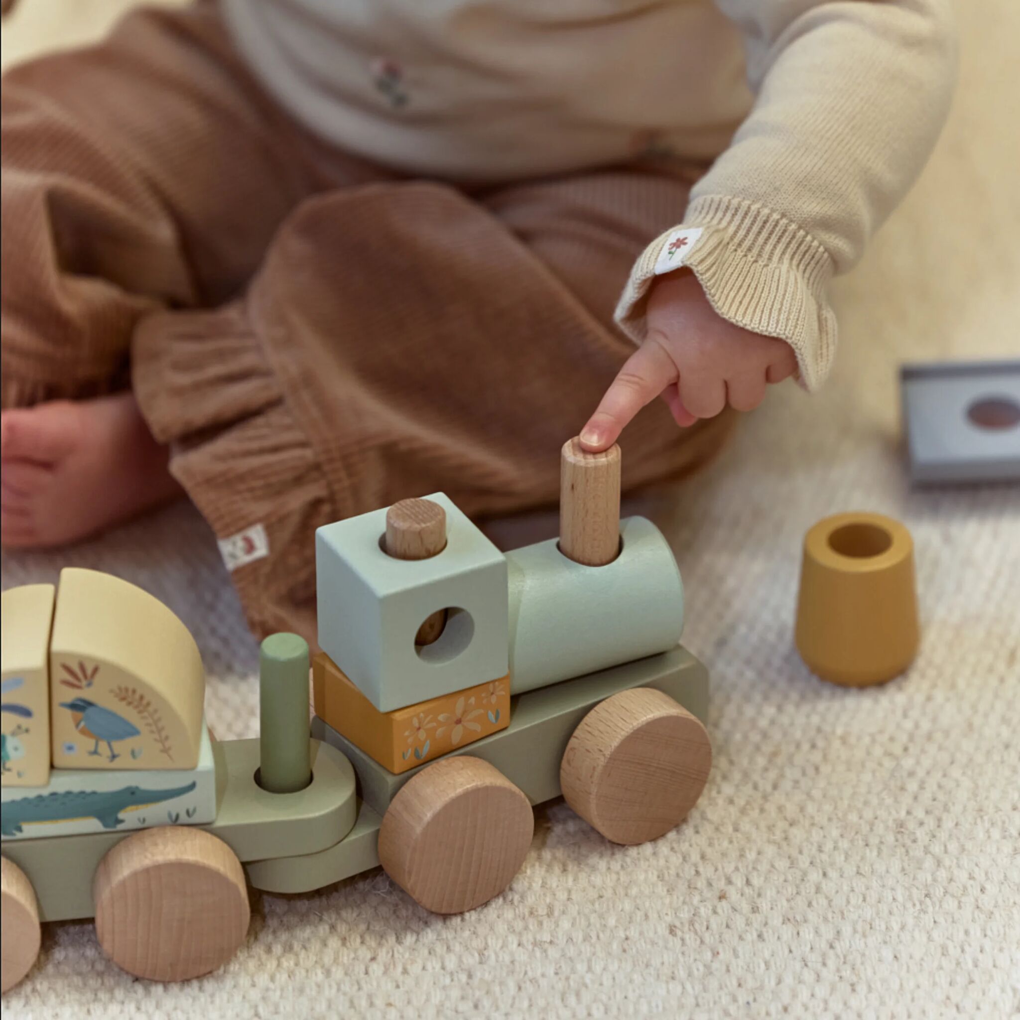 Wooden Block Train - Green