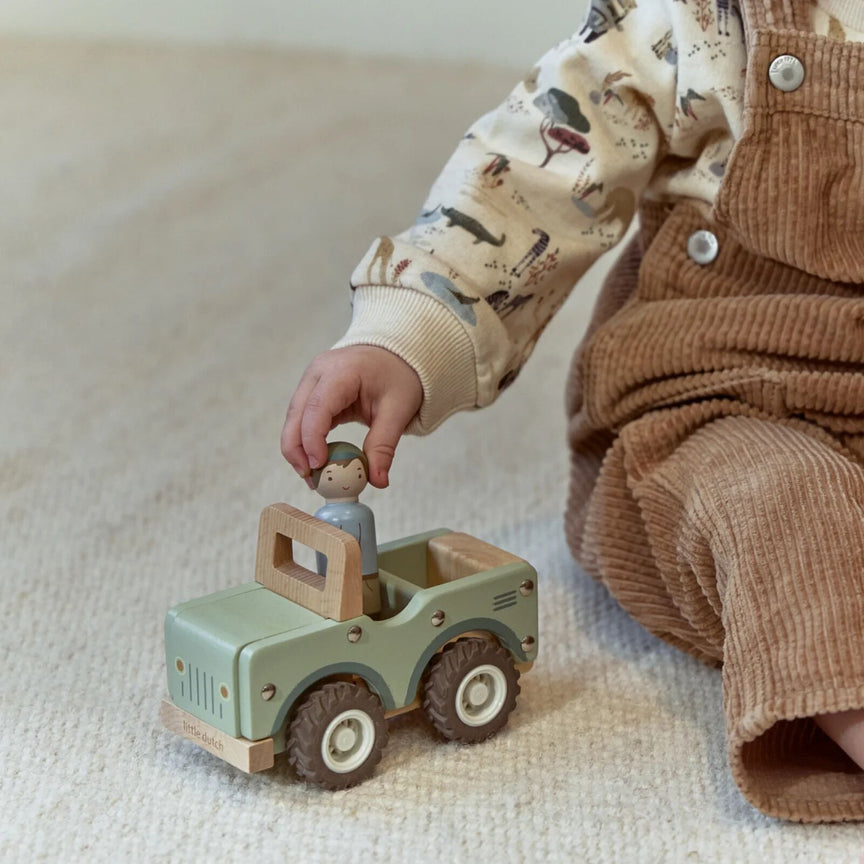 Houten safari auto - Groen