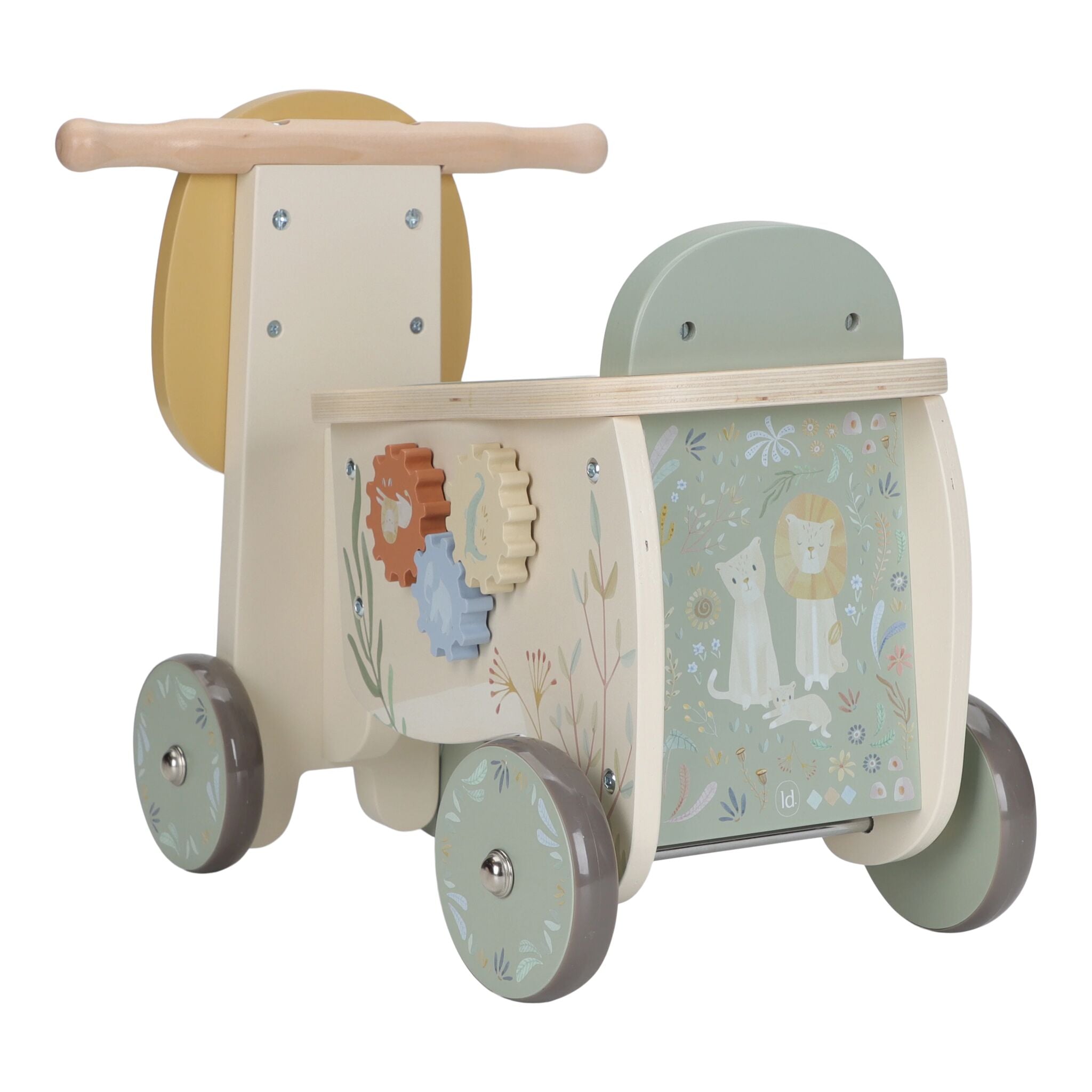 Wooden balance bike lion – stimulates motor skills & fun for toddlers