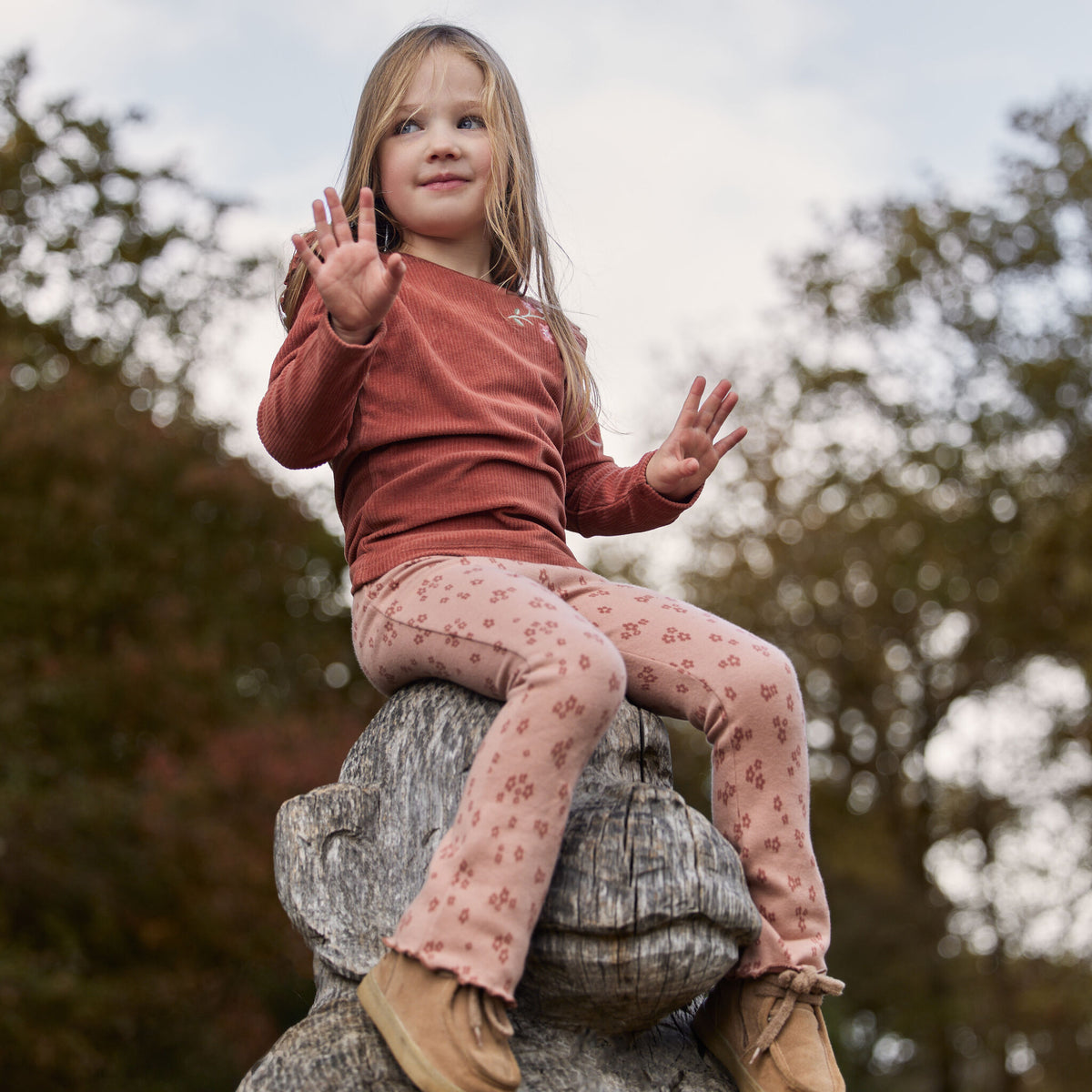 Shirt lange mouwen Roze met Roesjes