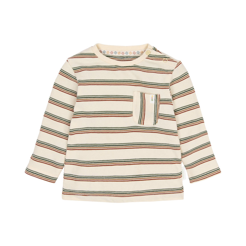 Shirt lange mouwen Beige Gestreept