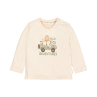 Beiges Langarmshirt mit Safari-Auto