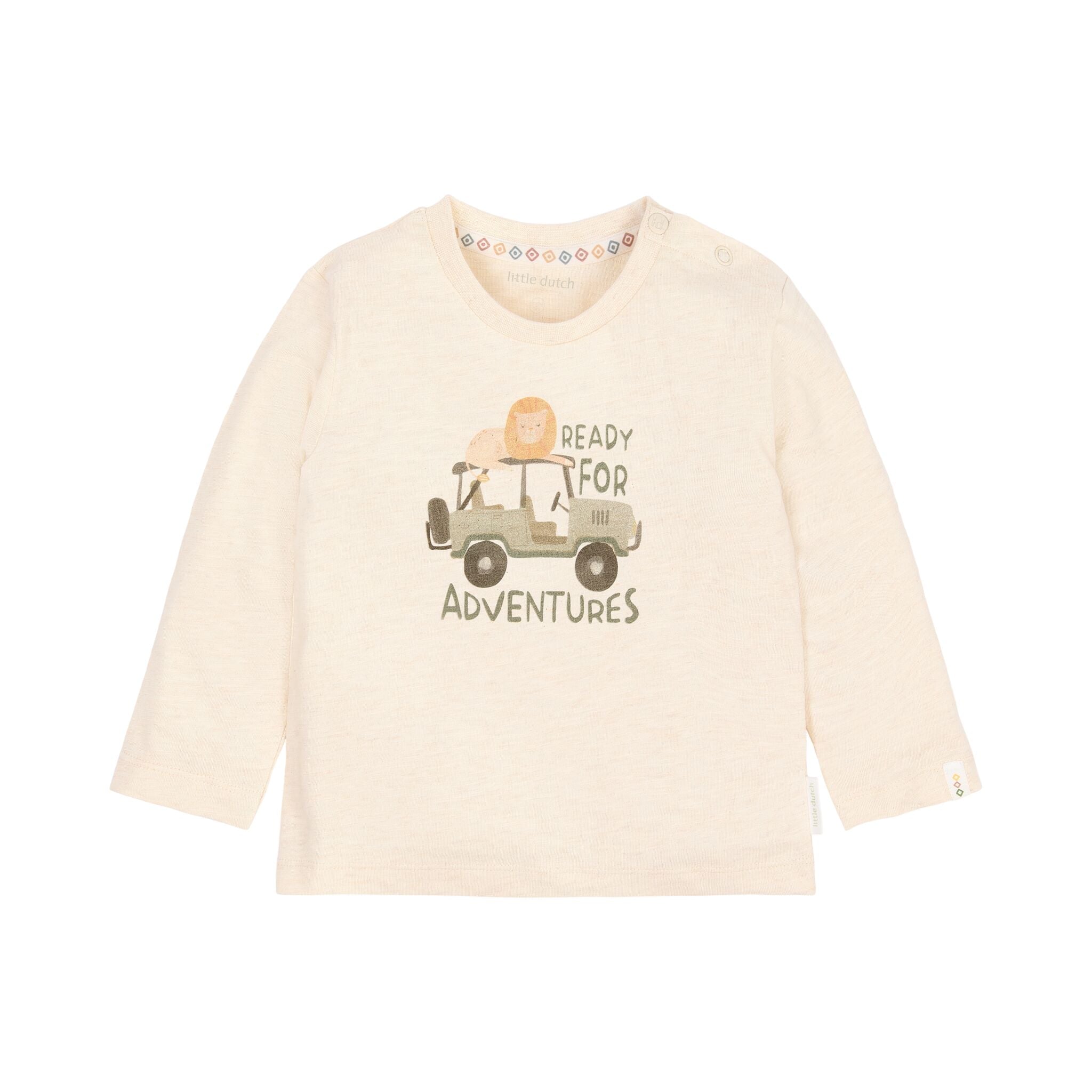 Beiges Langarmshirt mit Safari-Auto