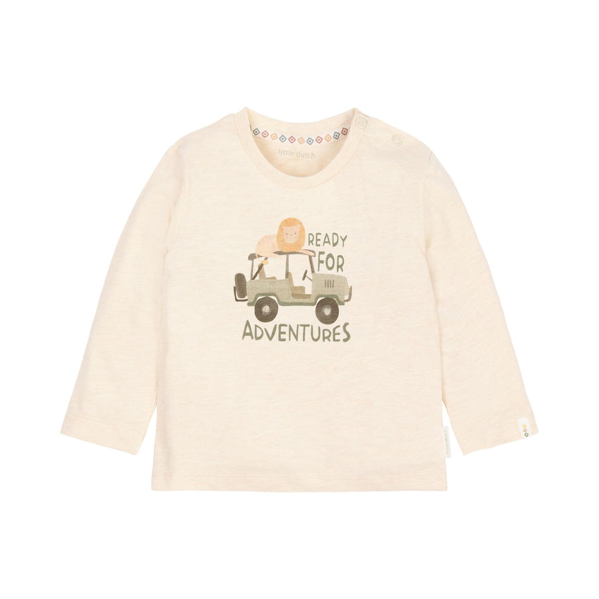Shirt lange mouwen Beige met Safari auto