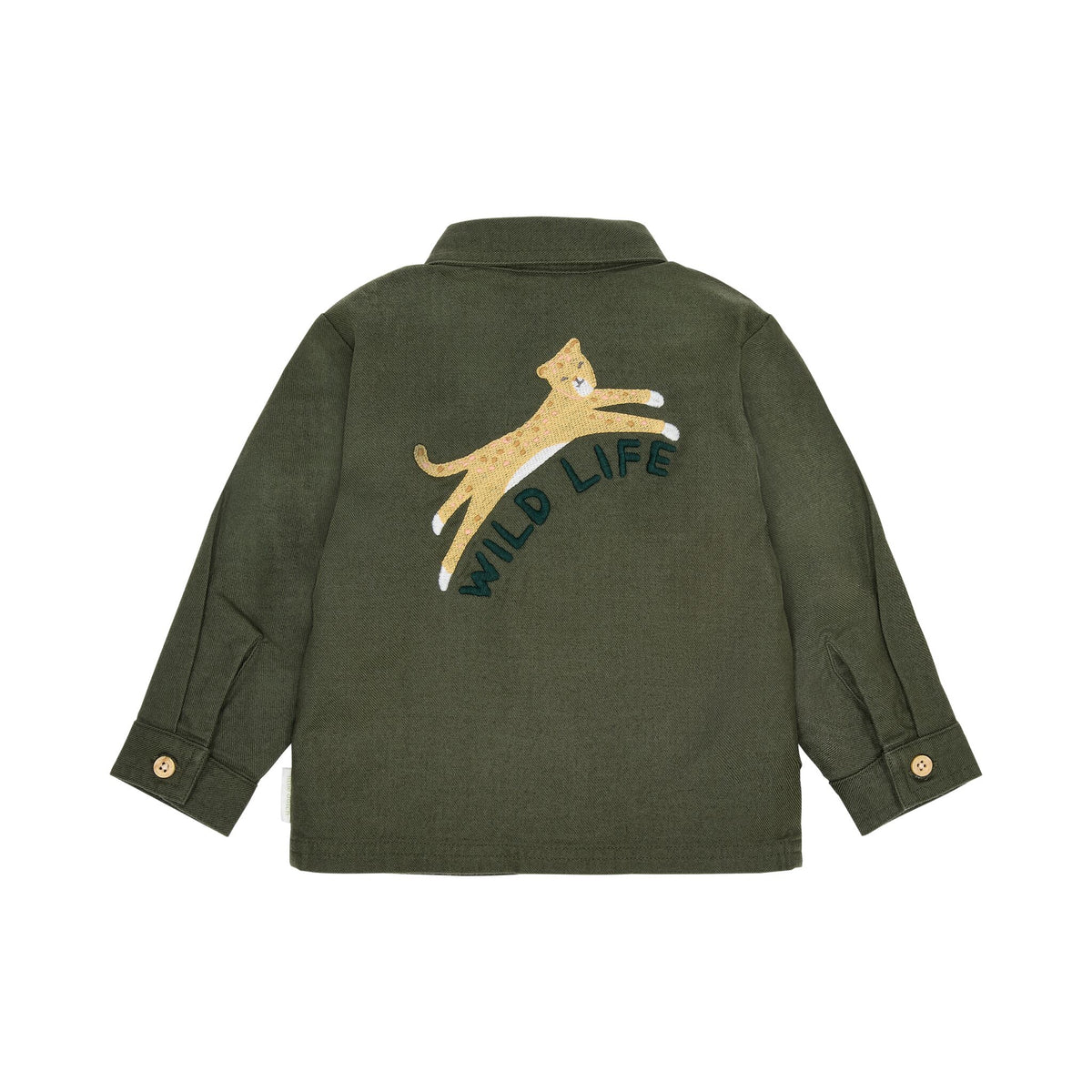 Overshirt Grün mit Safari-Stickerei