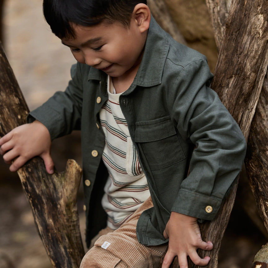 Overshirt Groen met Safari Borduursel