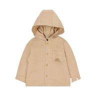 Overshirt Beige mit Kapuze