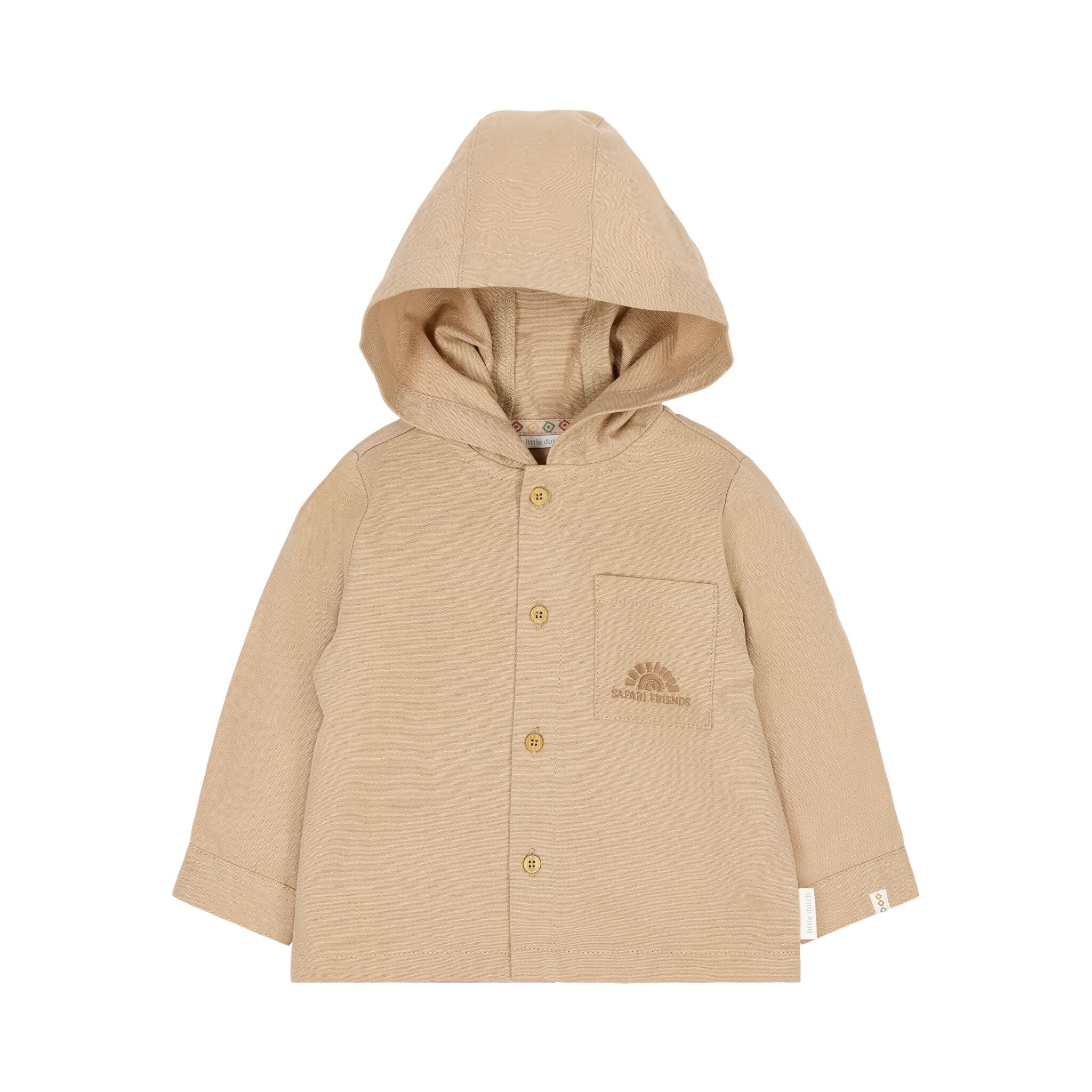 Overshirt Beige mit Kapuze