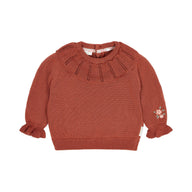 Strickpullover Rosa mit Rüschen