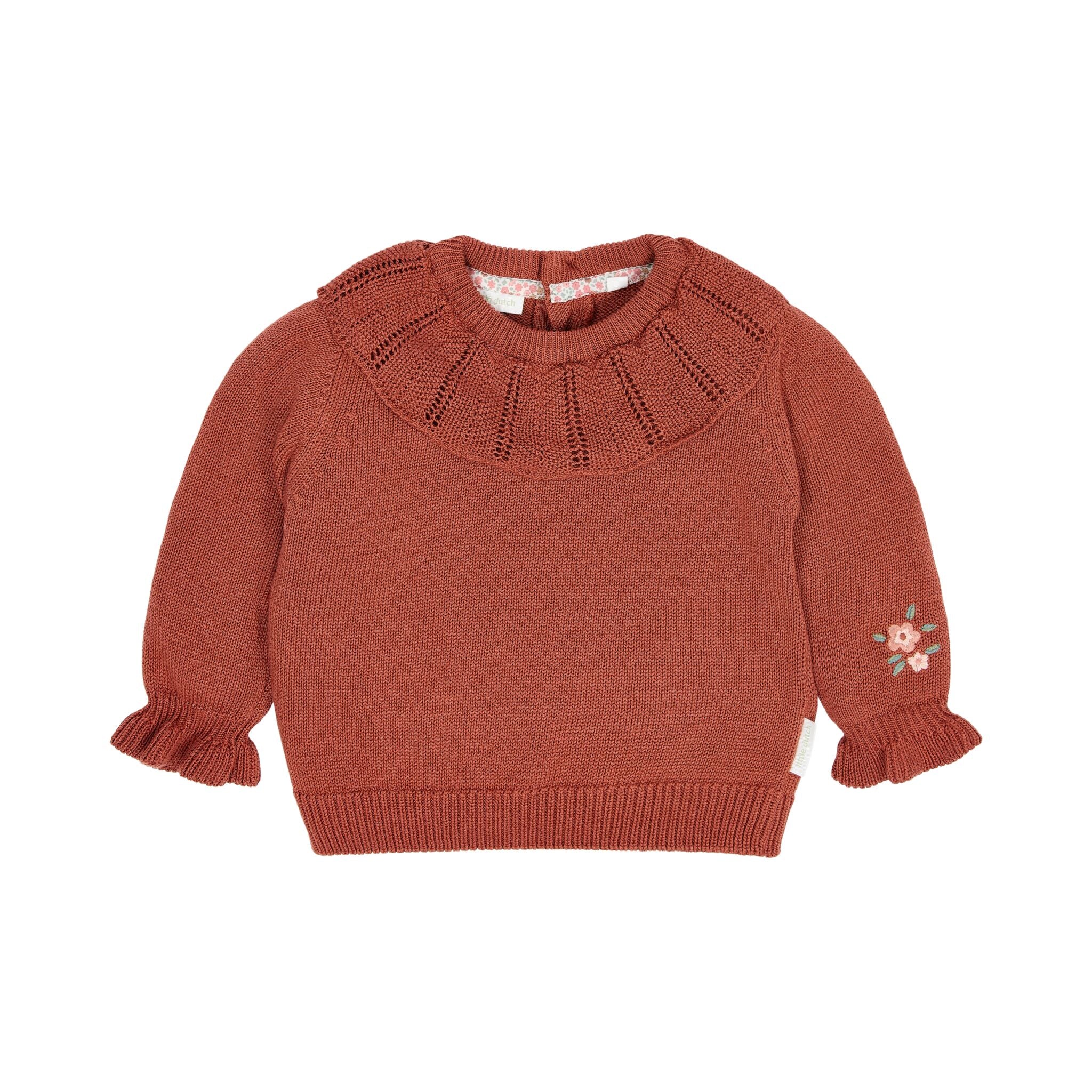 Strickpullover Rosa mit Rüschen