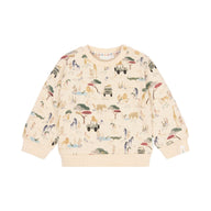 Pullover Beige mit Safari-Print