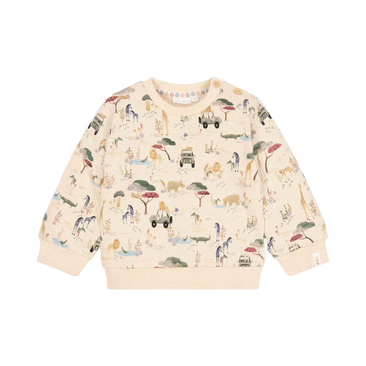 Pullover Beige mit Safari-Print