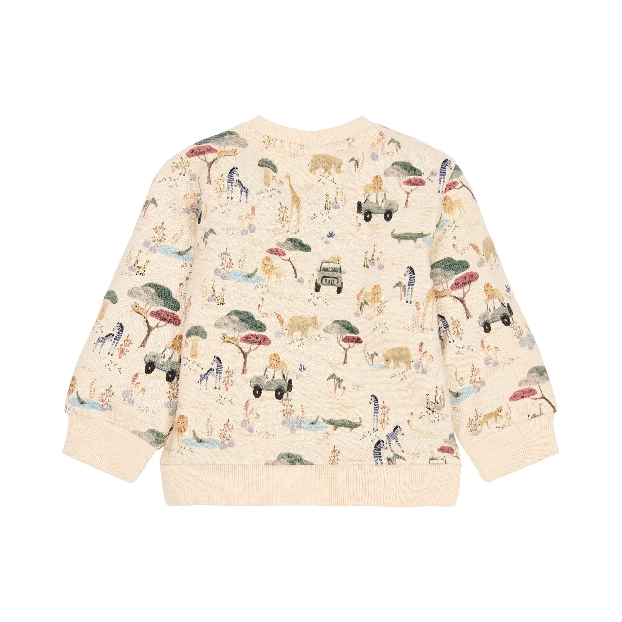 Pullover Beige mit Safari-Print