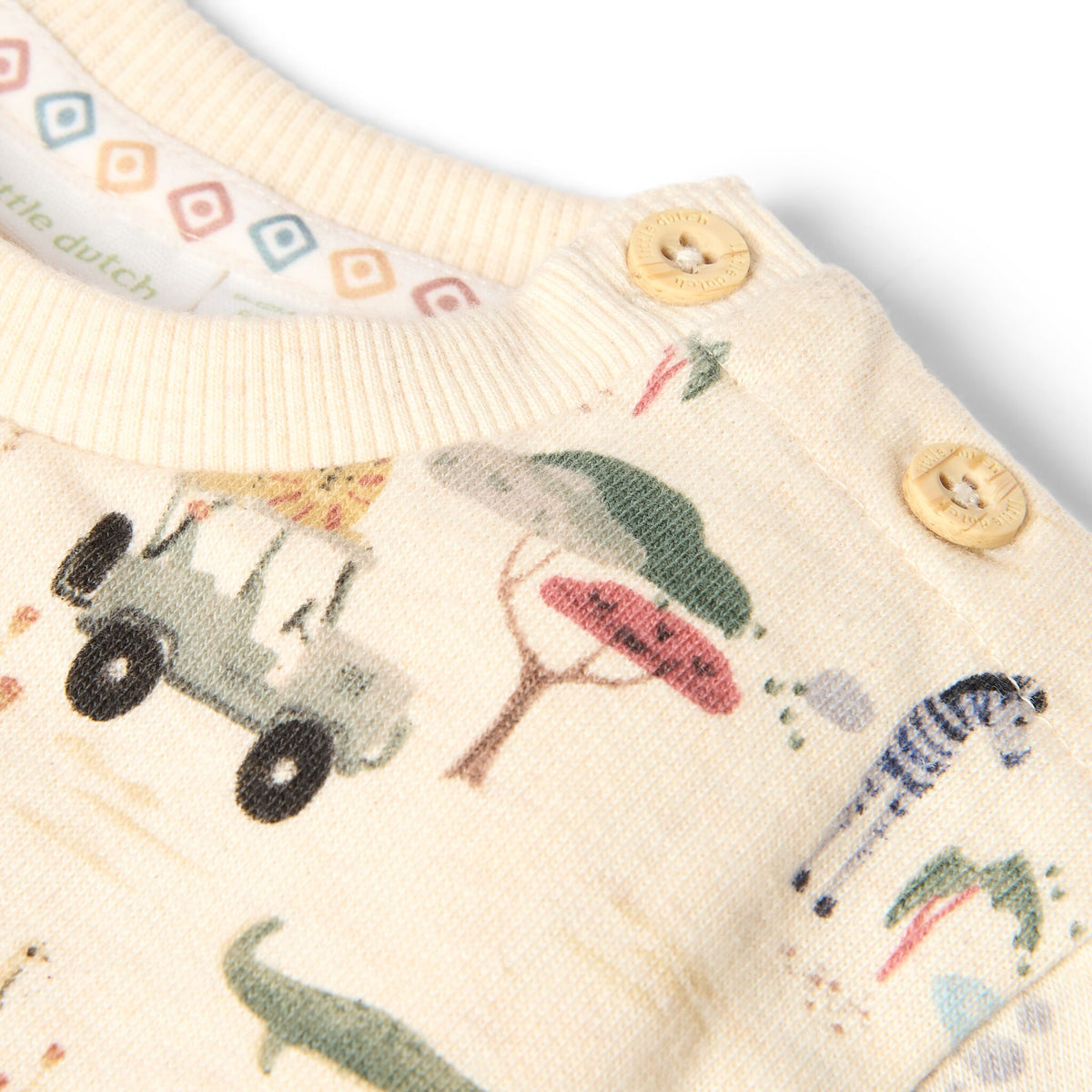 Pullover Beige mit Safari-Print