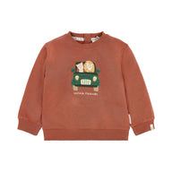Pullover Rot mit Safari Friends Stickerei