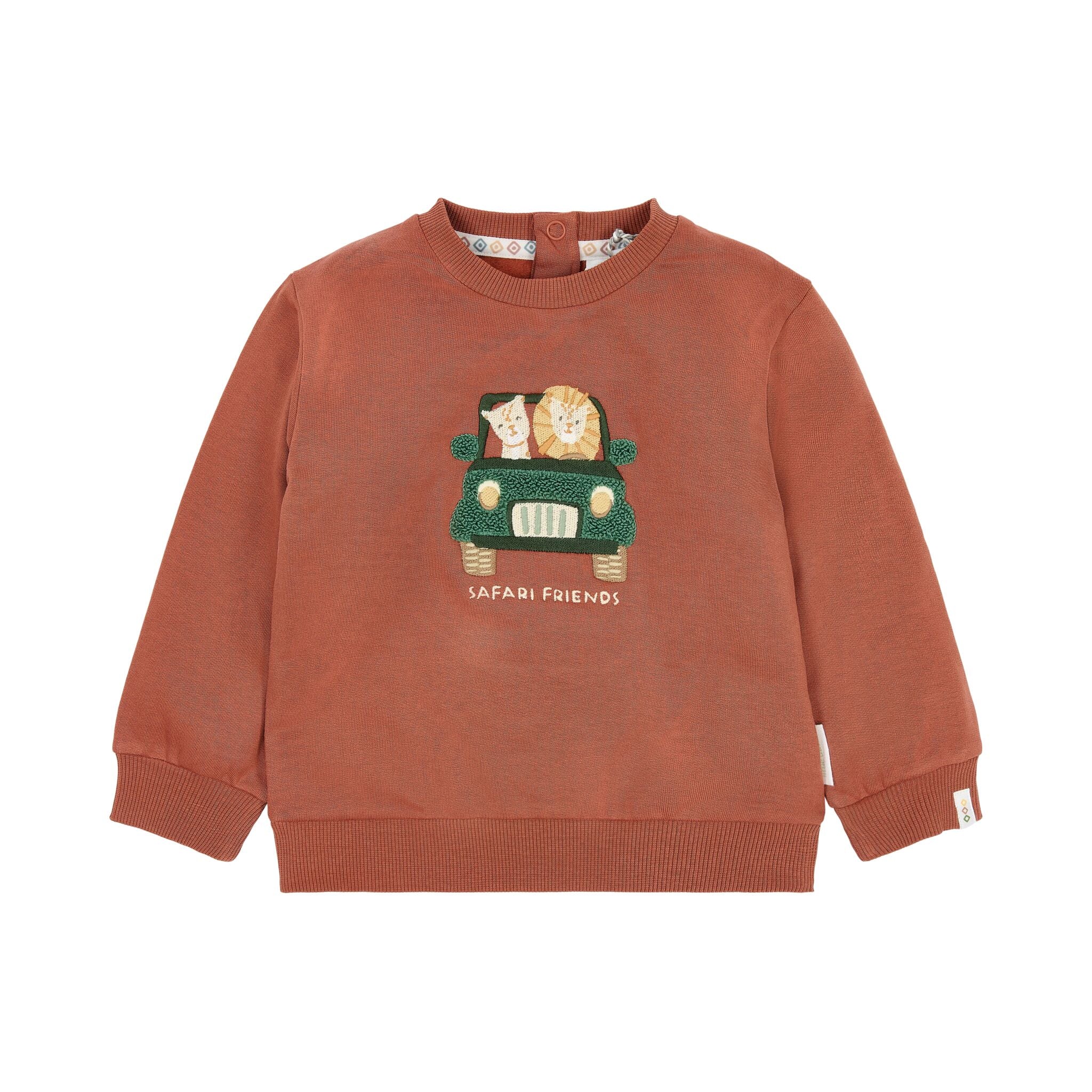 Pullover Rot mit Safari Friends Stickerei